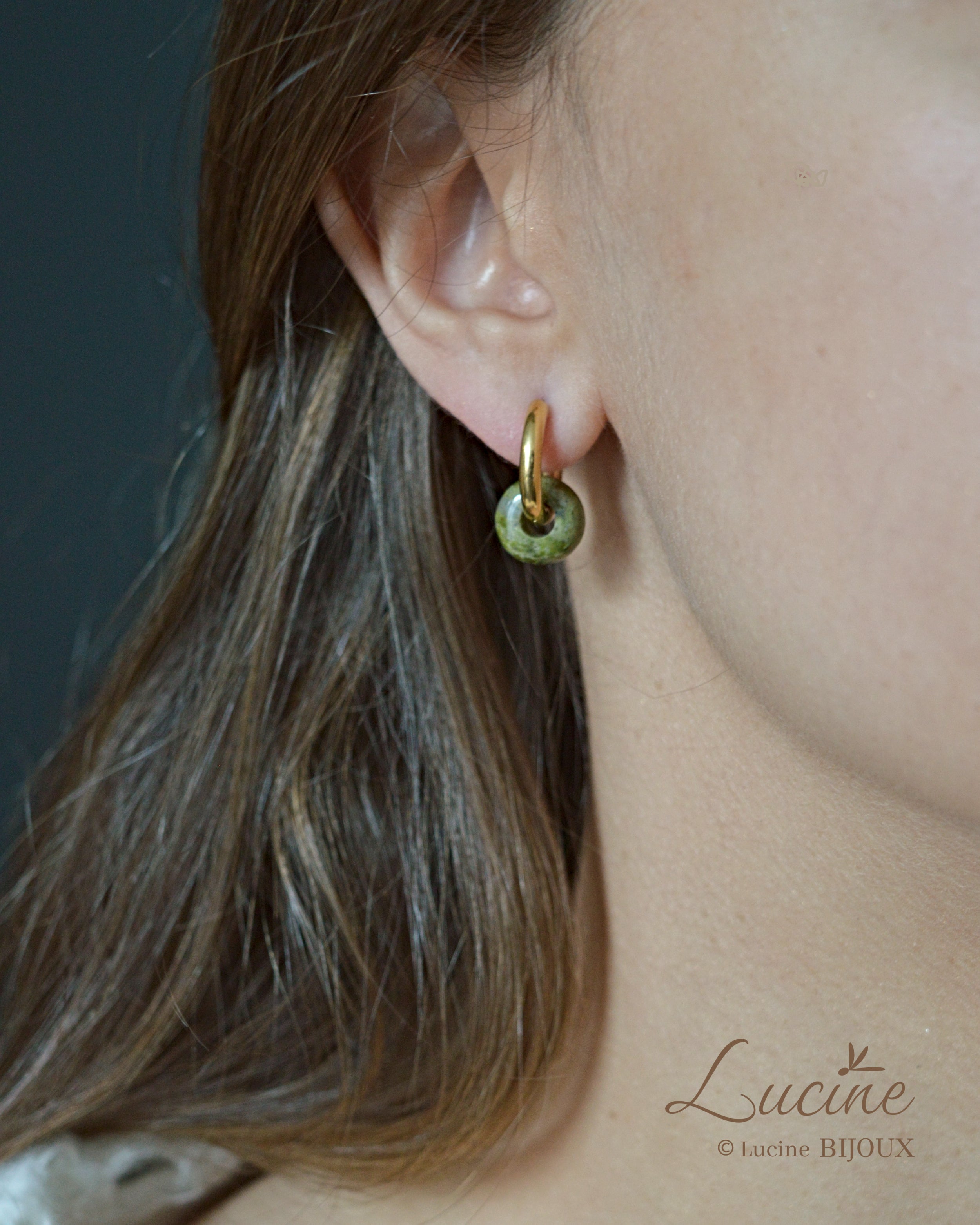 Boucles d’oreilles Agnès kaki