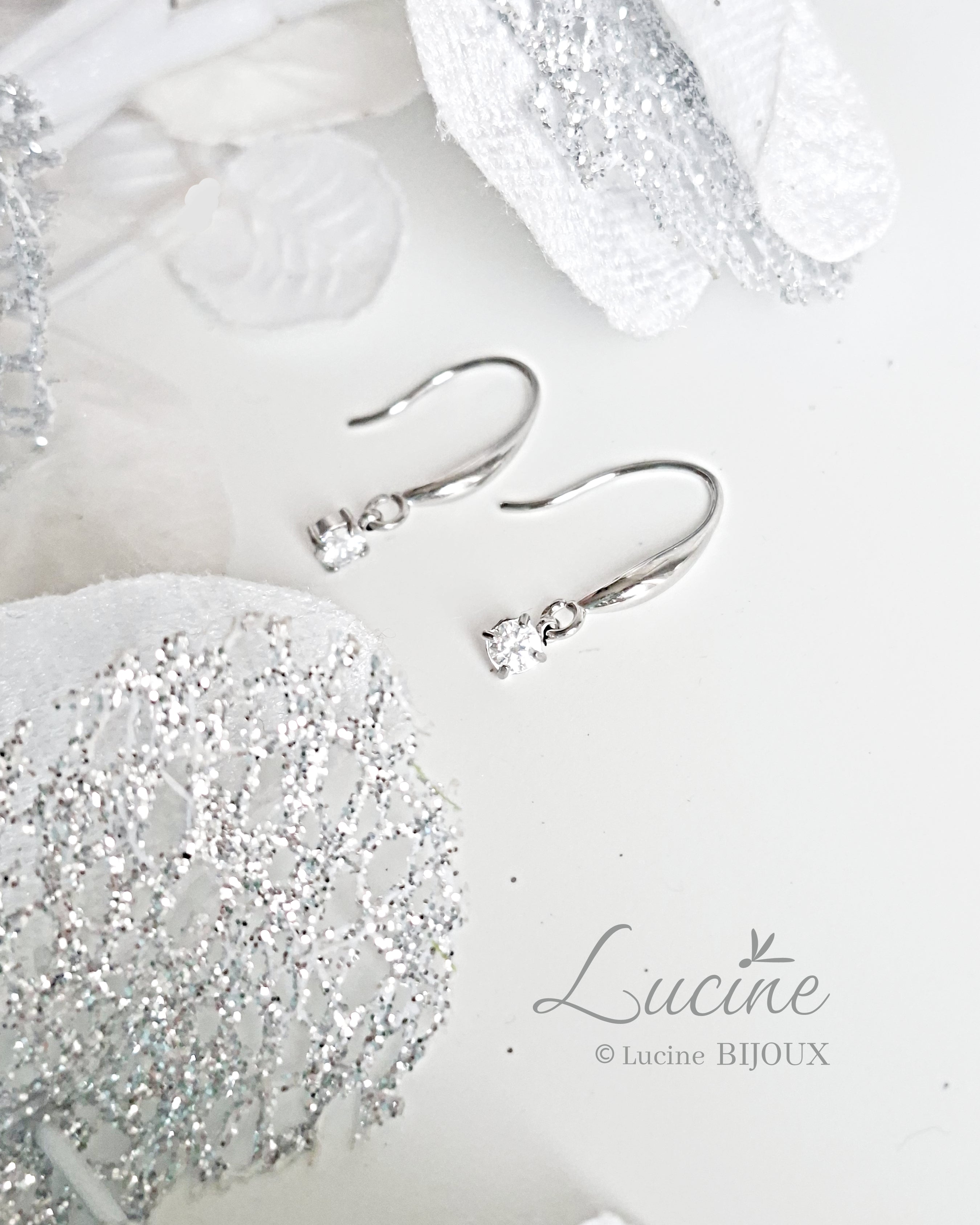 Boucles d'oreilles Aurore argentées