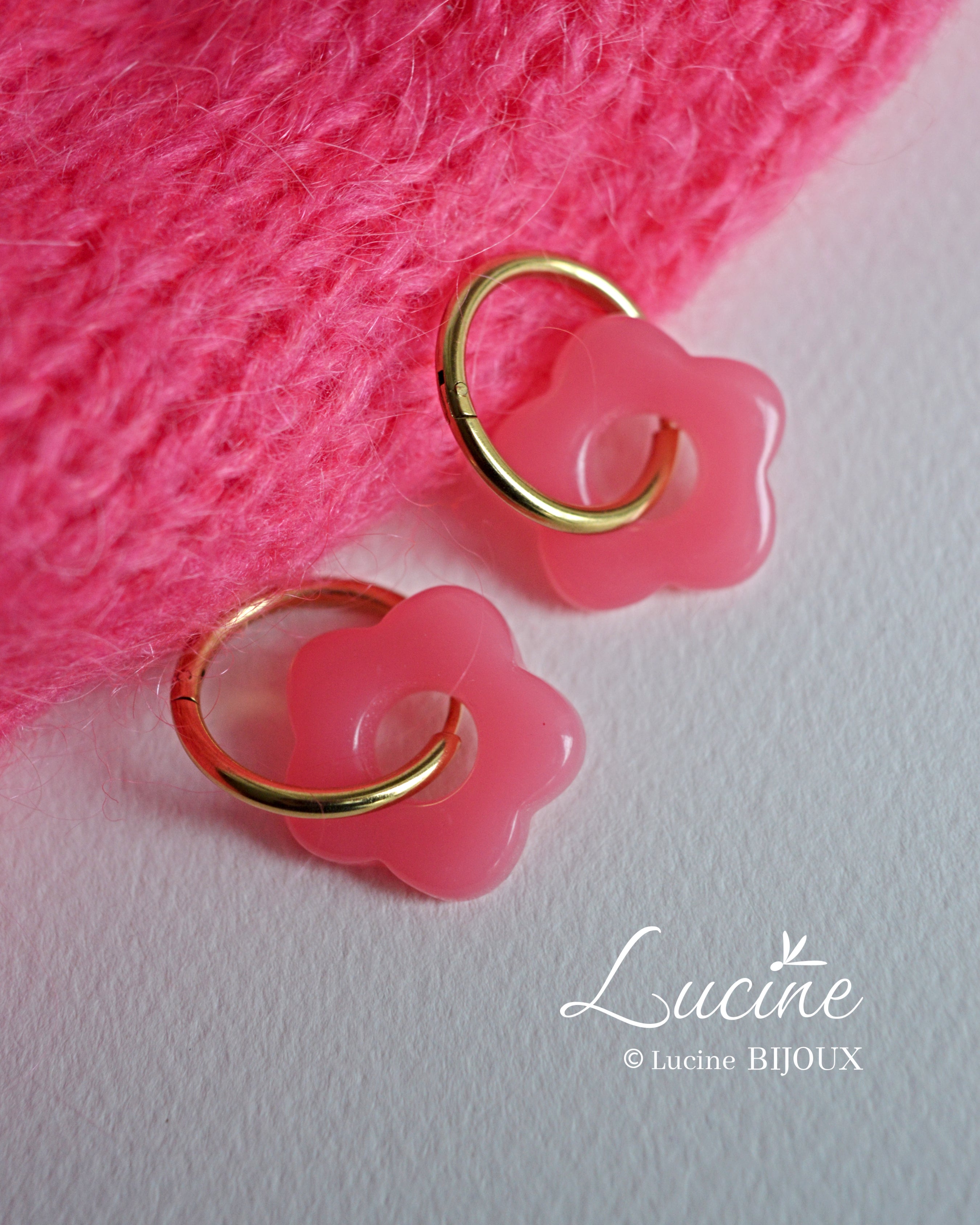 Boucles d'oreilles Constance mini - roses