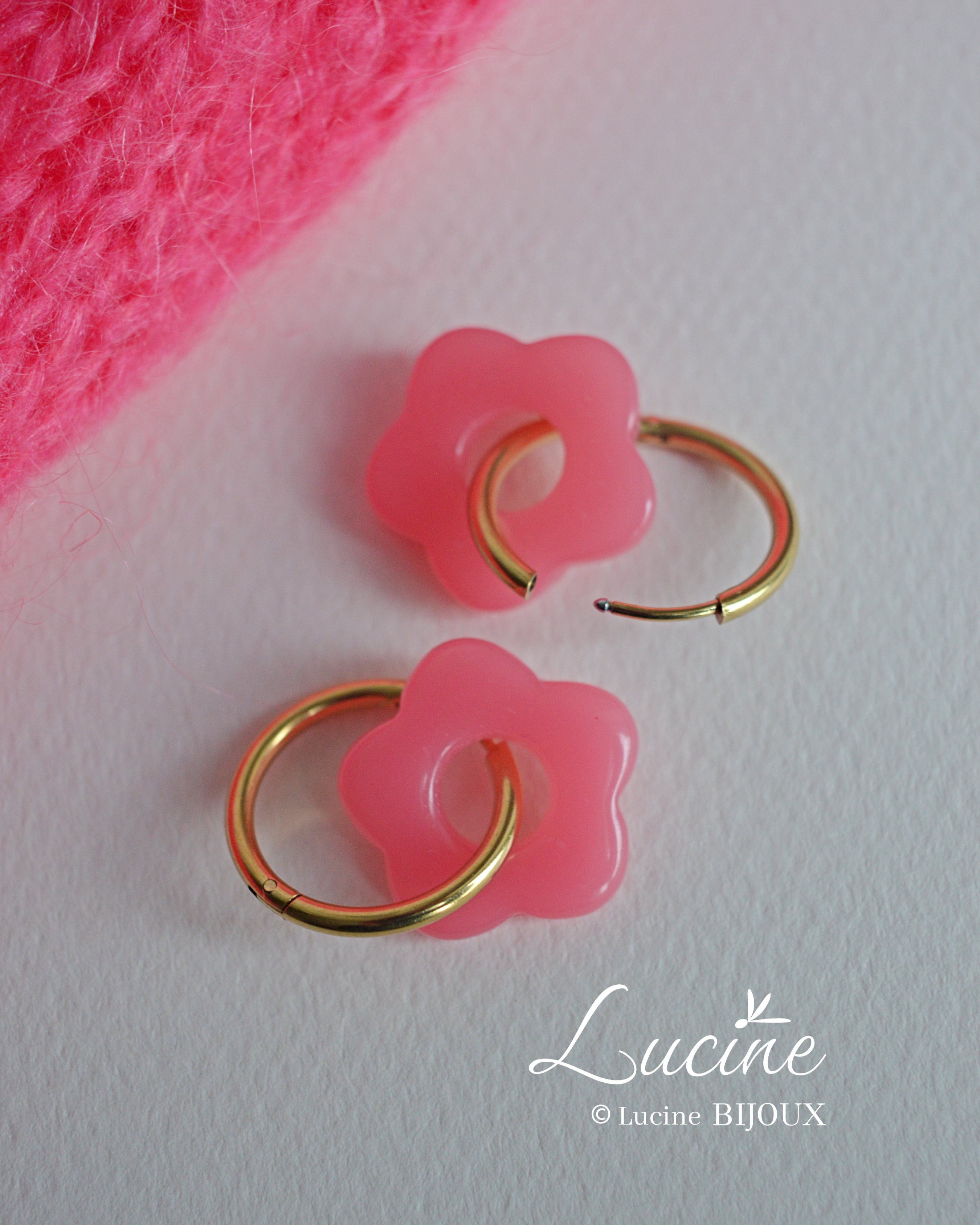 Boucles d'oreilles Constance mini - roses