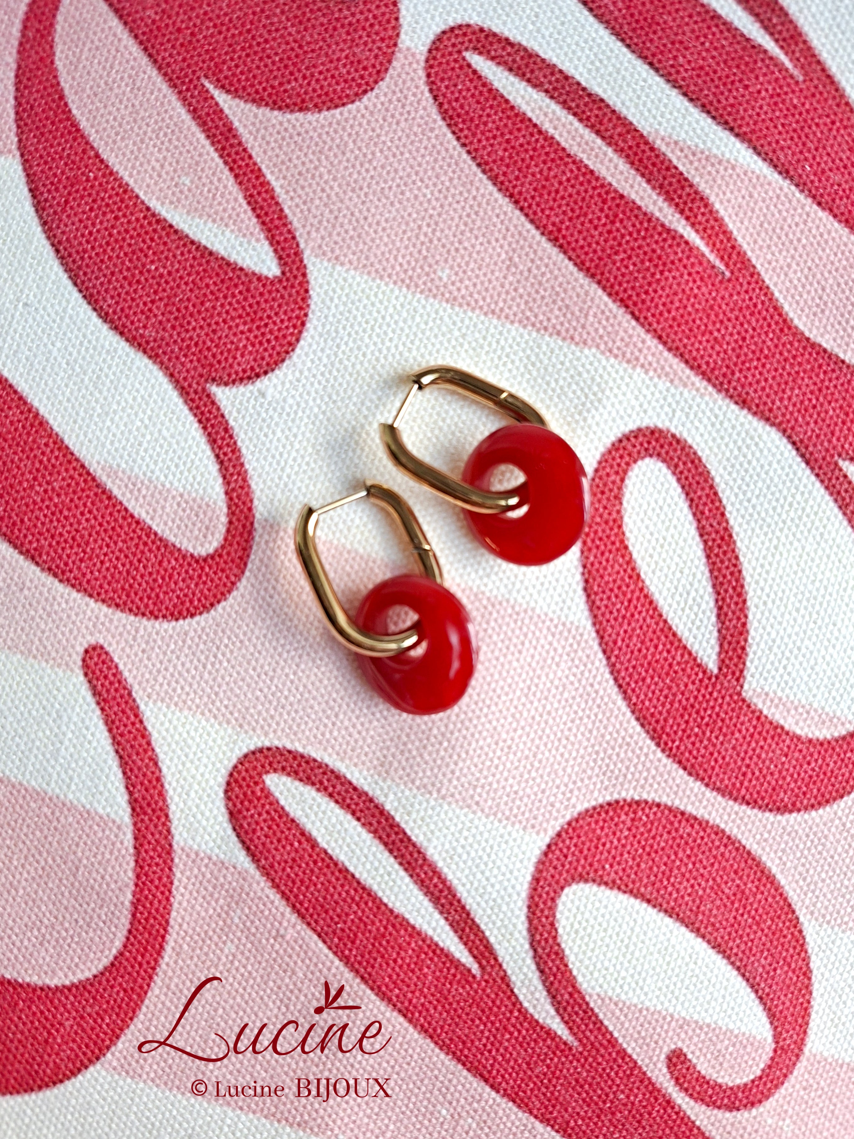 Boucles d’oreilles Noémie rouges