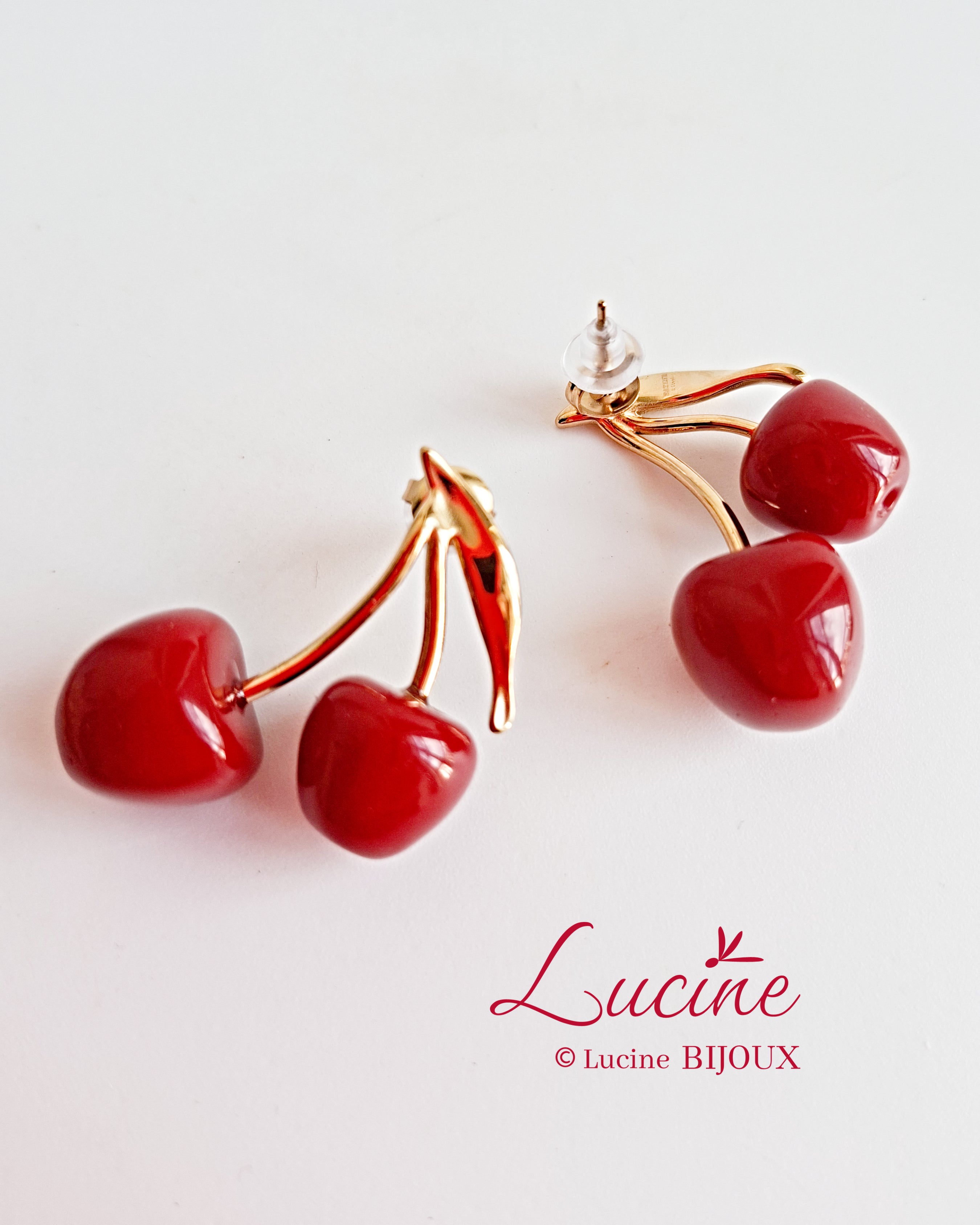 Boucles d'oreilles duo de cerises
