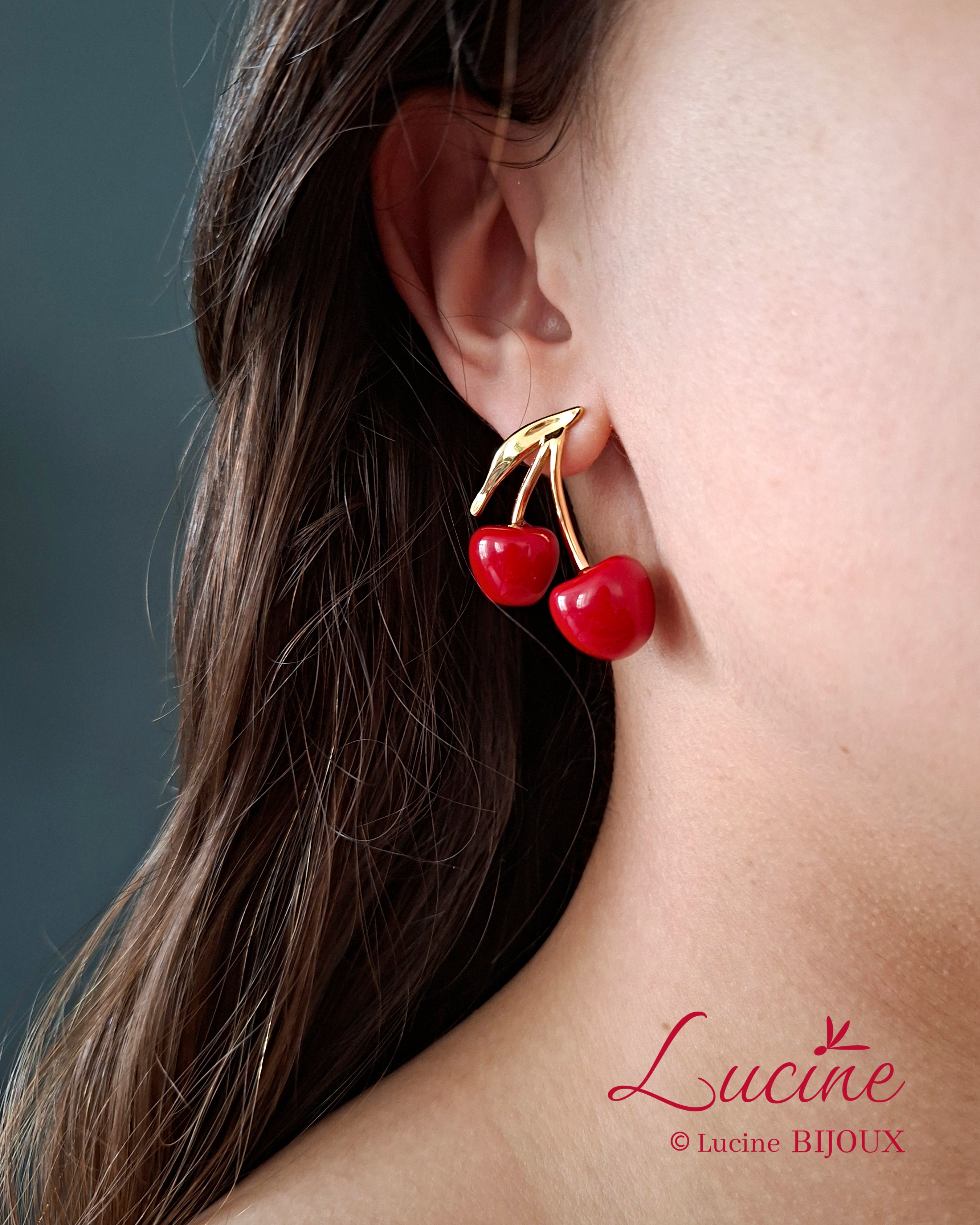 Boucles d'oreilles duo de cerises