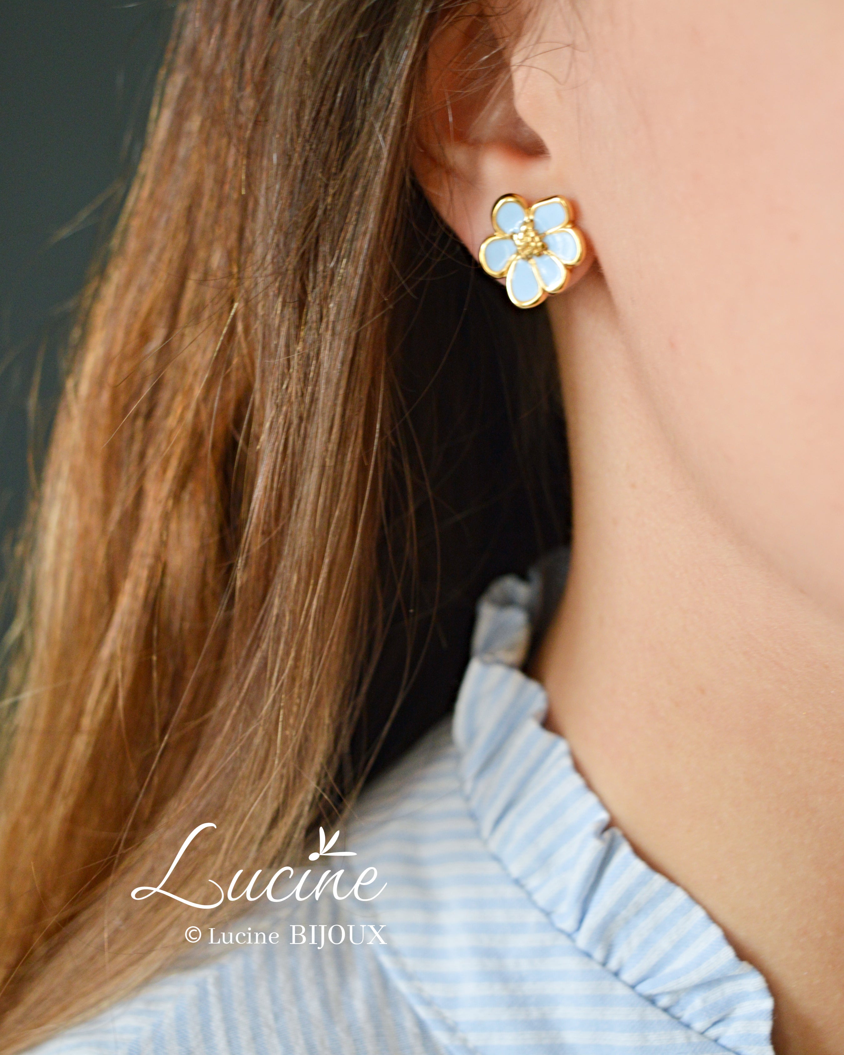 Boucles d’oreilles Angélique bleues