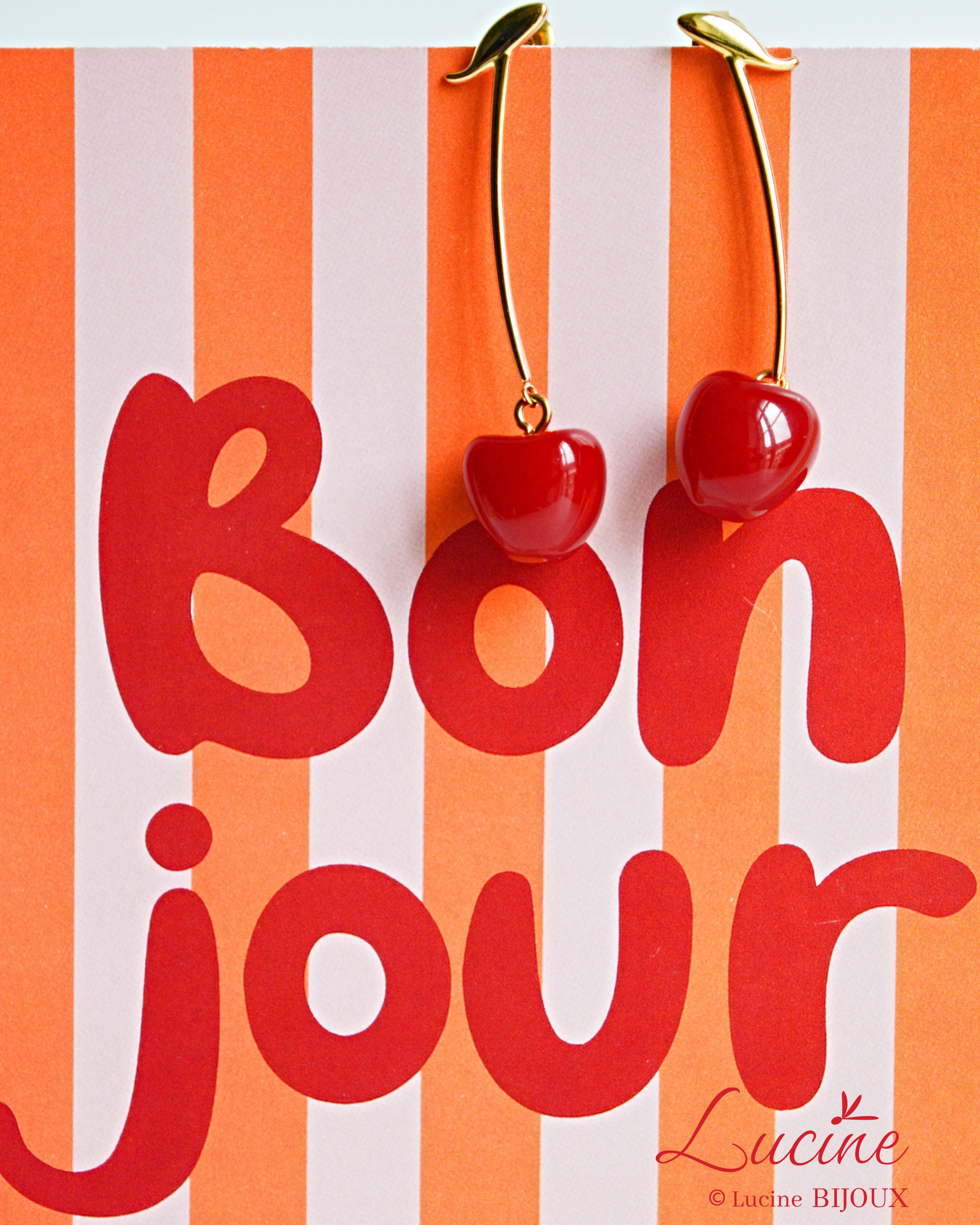 Boucles d'oreilles cerises