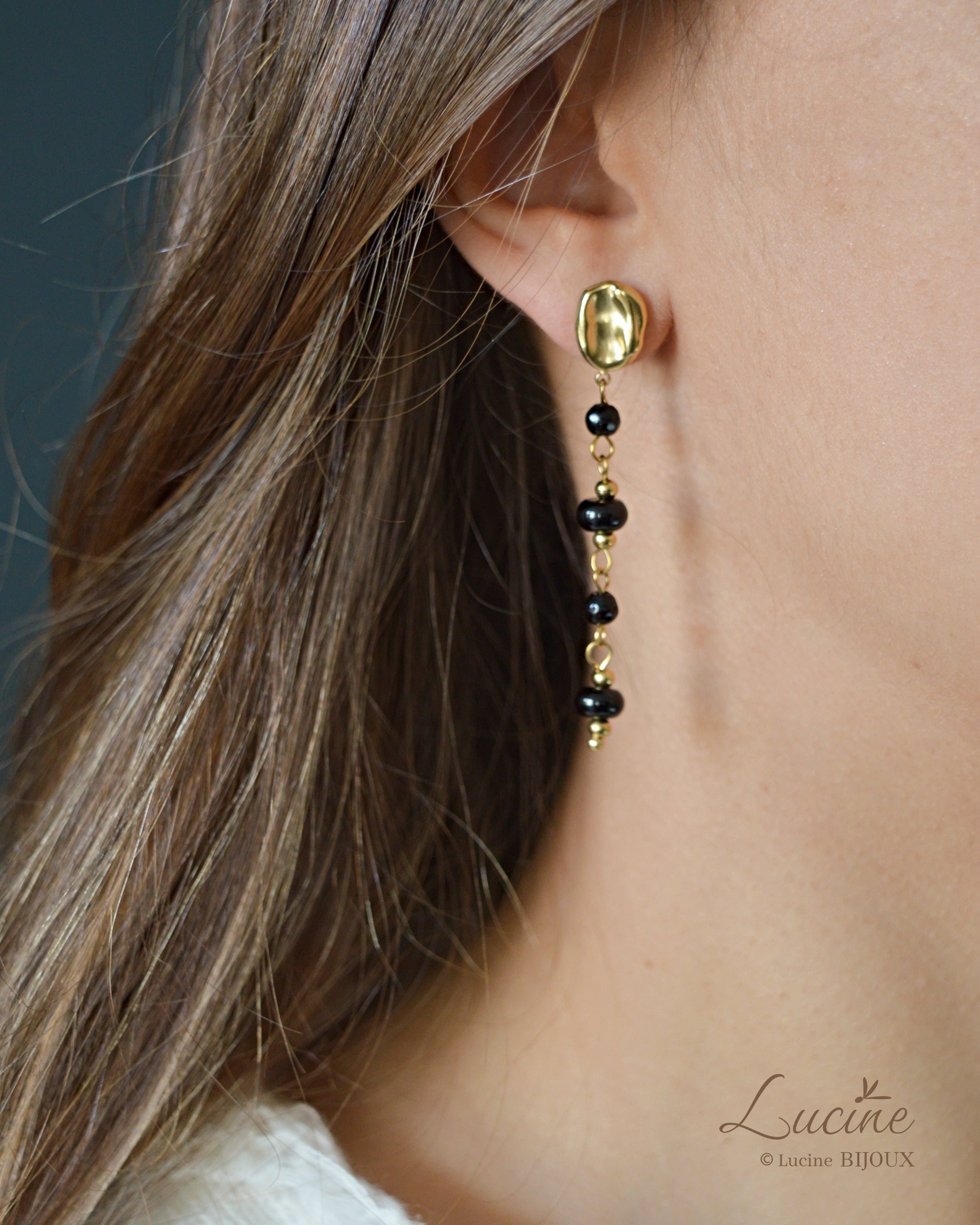 Boucles d’oreilles Pétronille noires