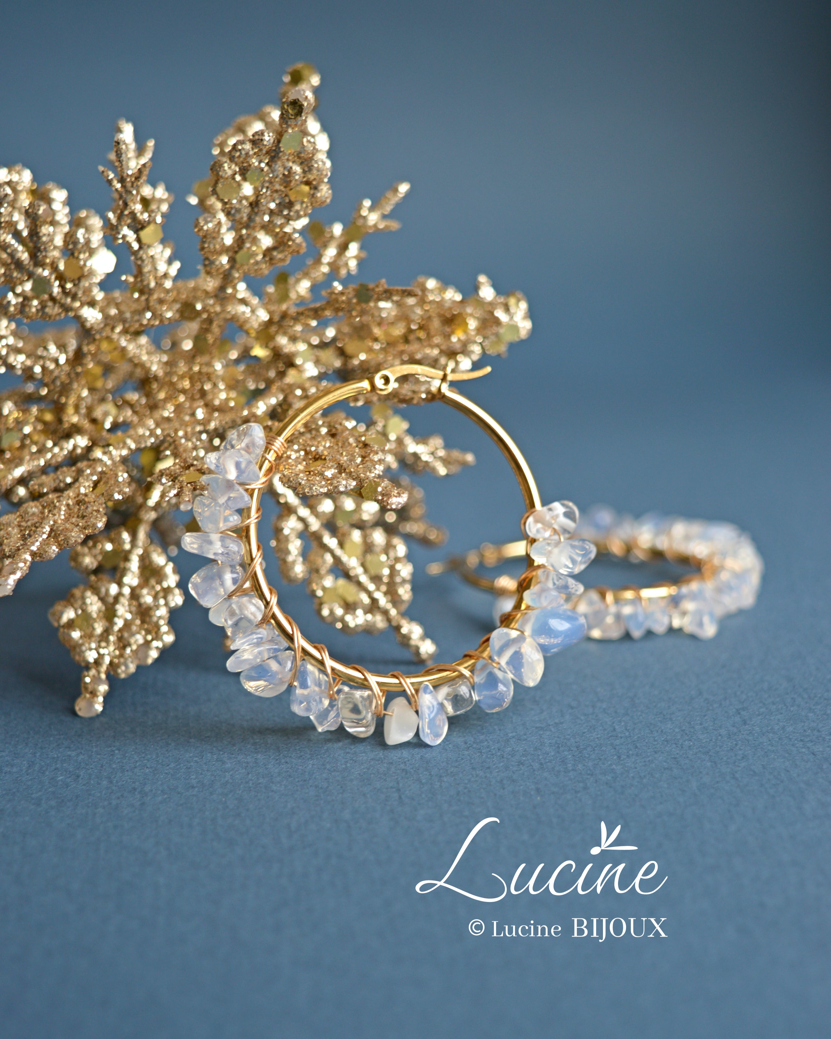 Boucles d’oreilles Aude blanches