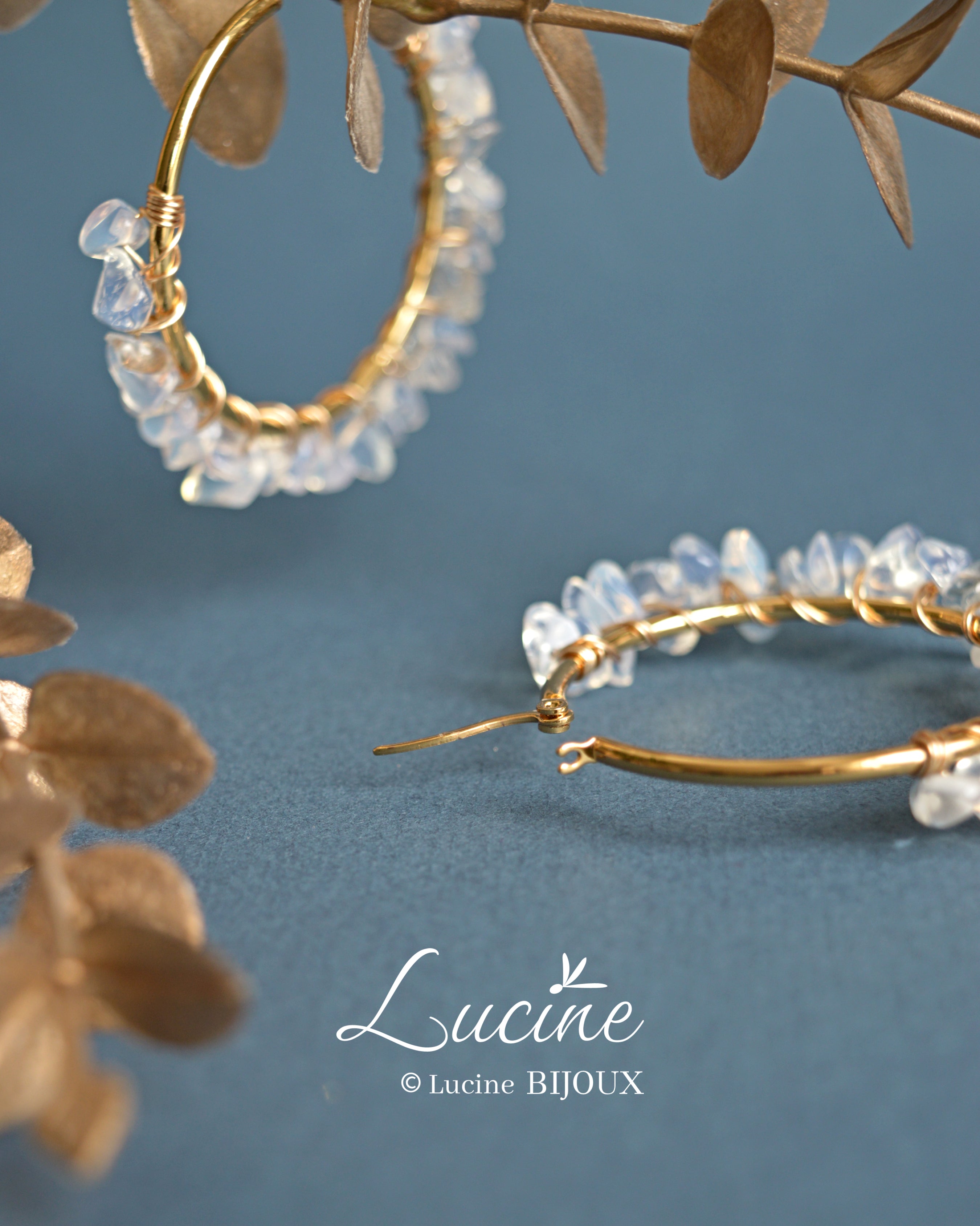 Boucles d’oreilles Aude blanches
