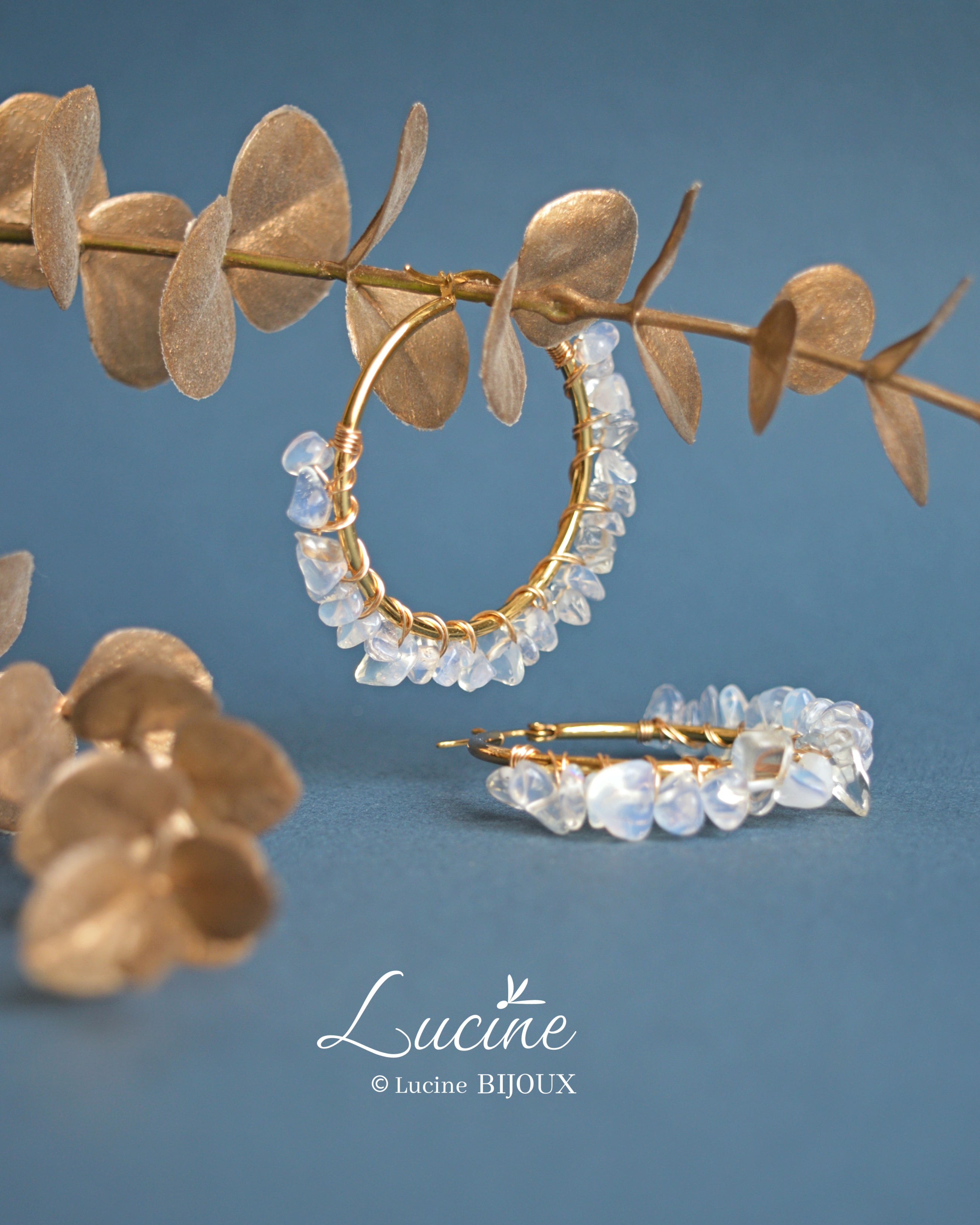 Boucles d’oreilles Aude blanches