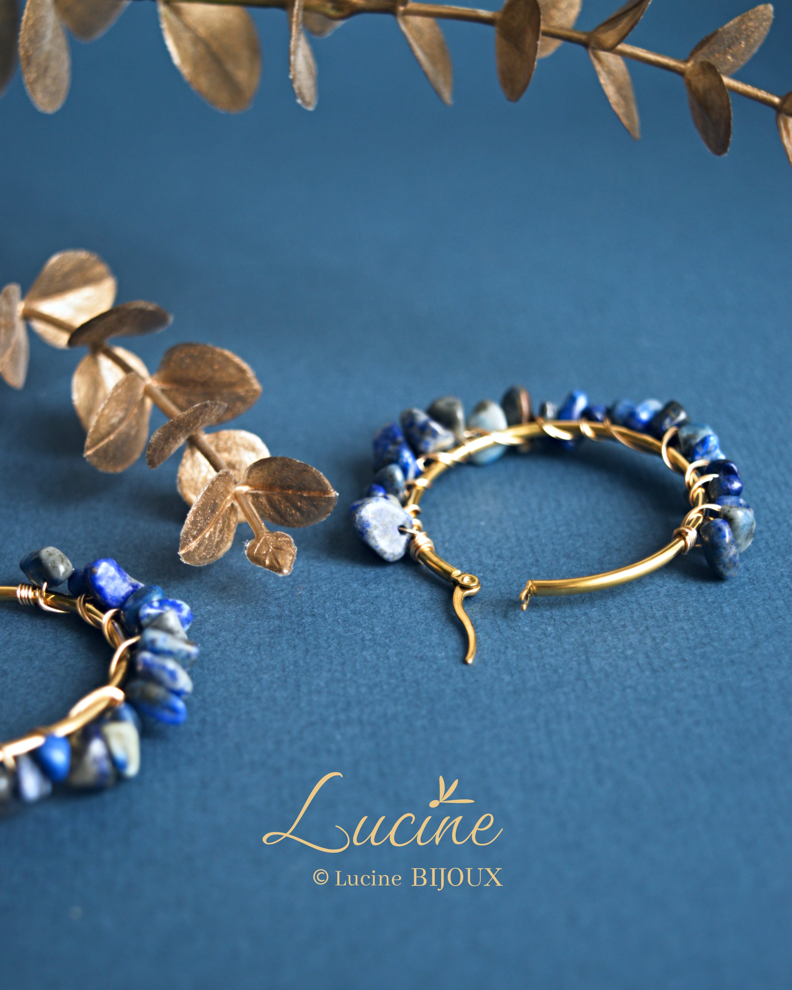 Boucles d’oreilles Aude bleues
