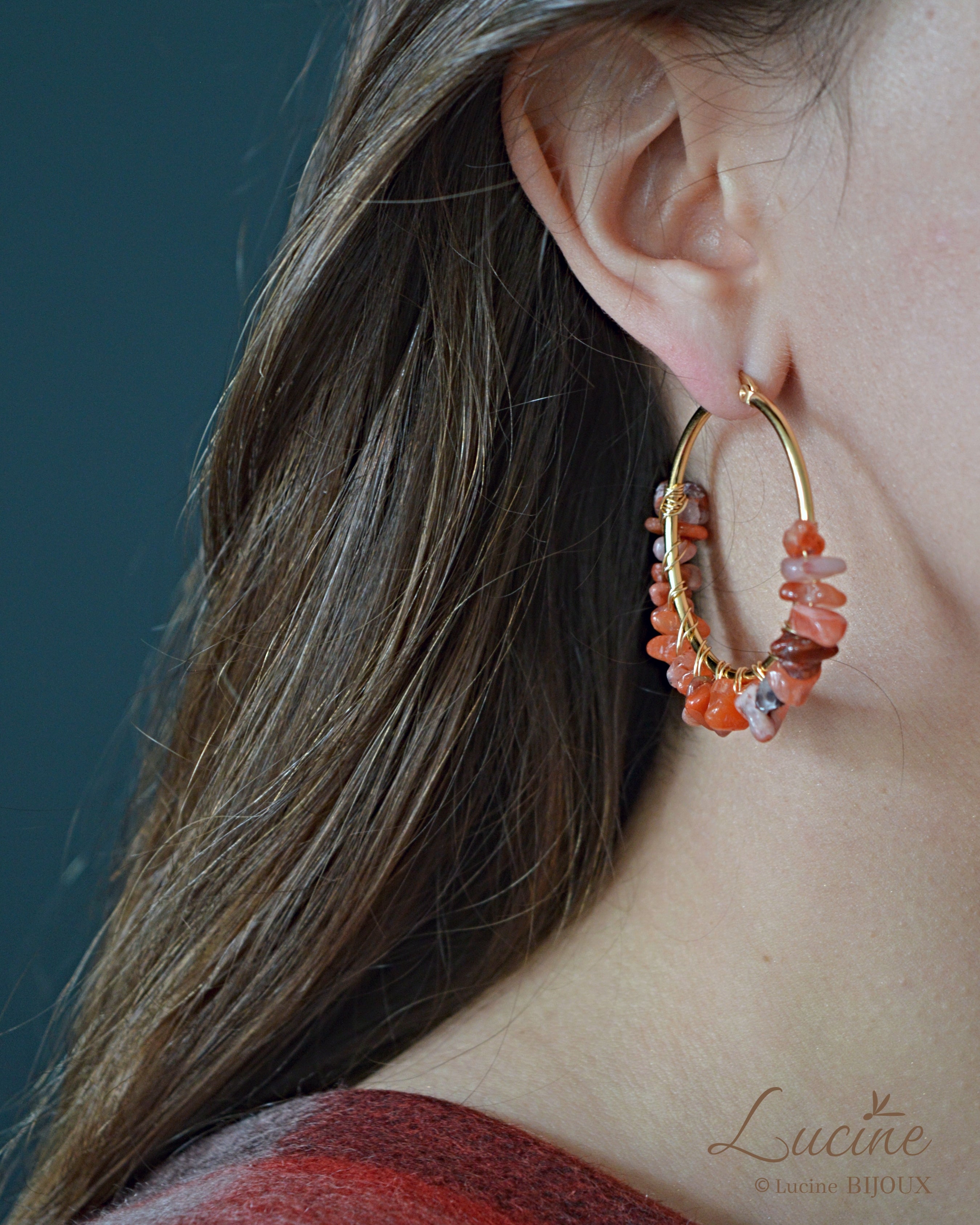 Boucles d’oreilles Aude rouges