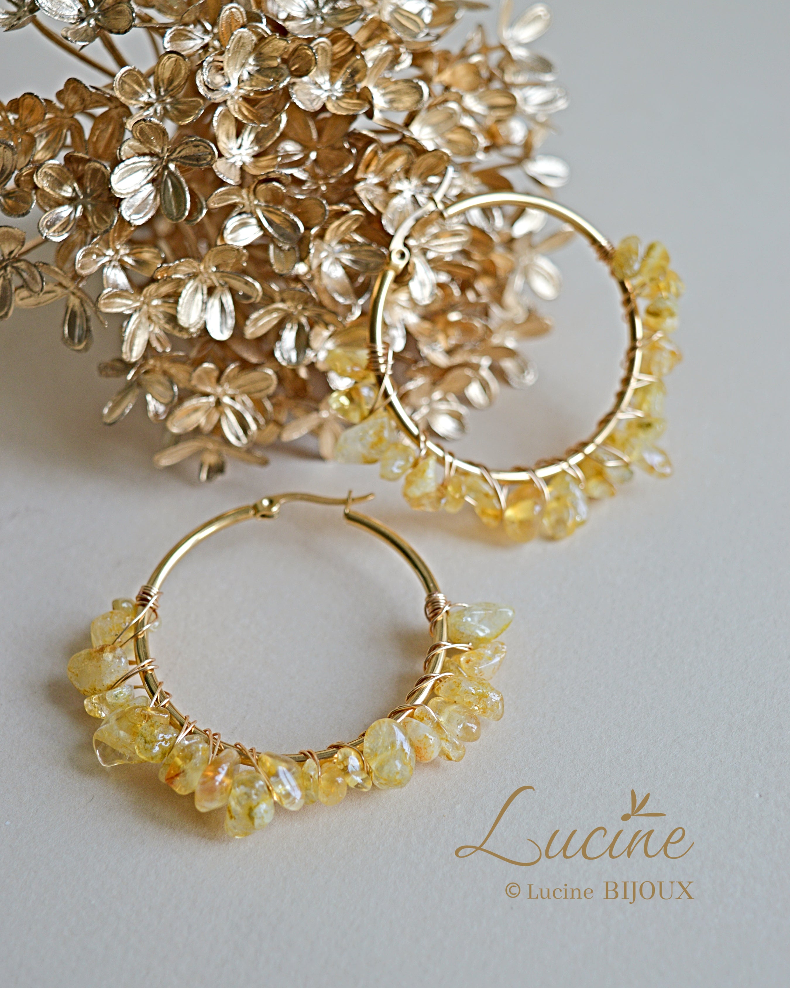 Boucles d’oreilles Aude jaunes