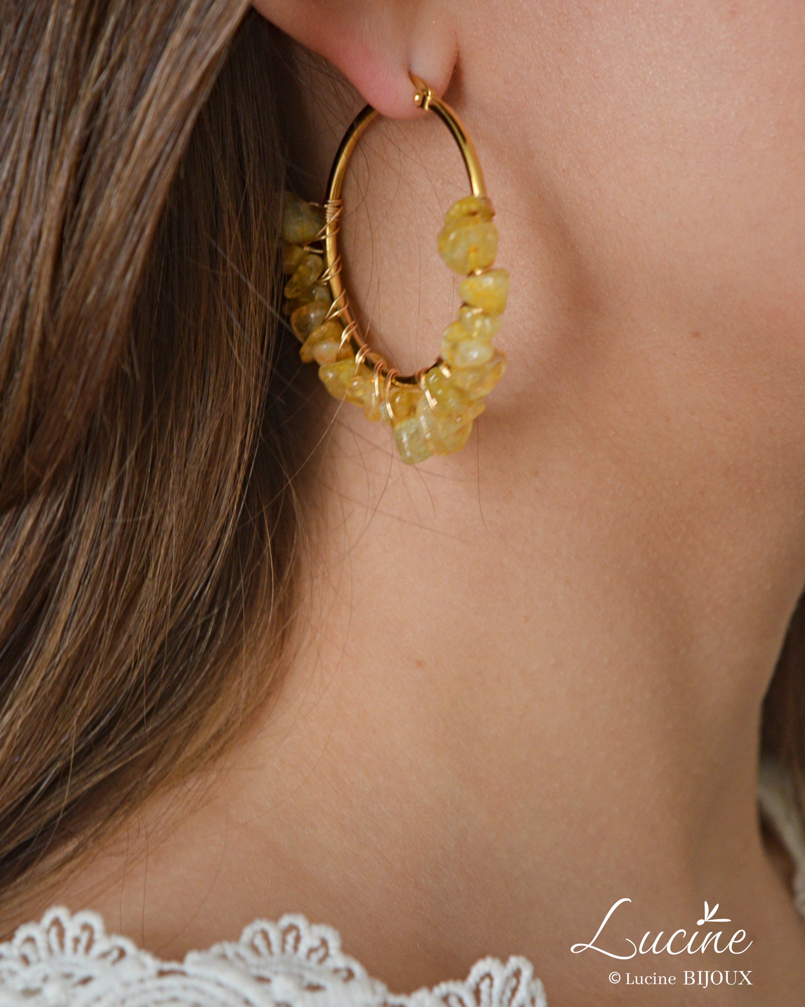 Boucles d’oreilles Aude jaunes