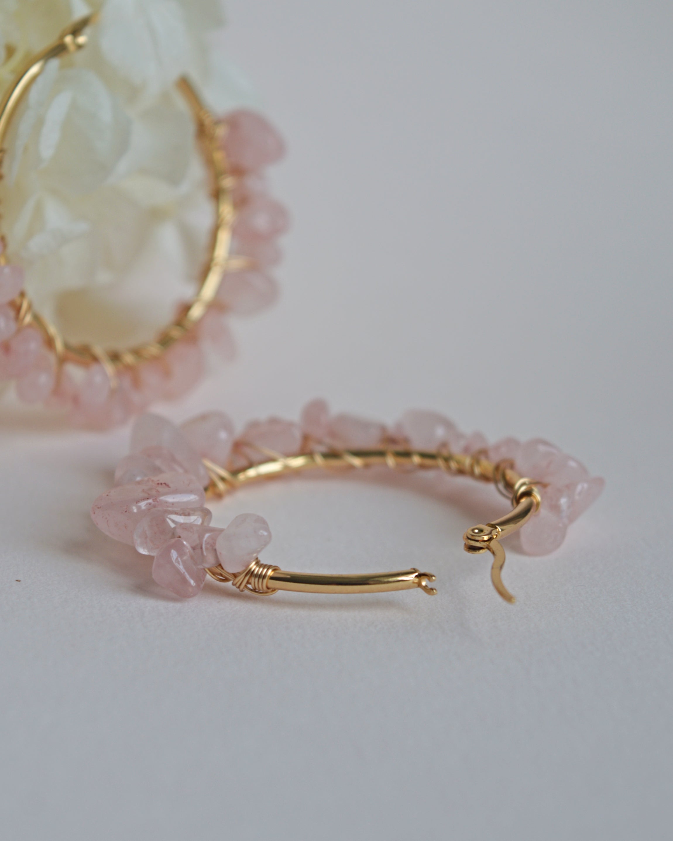 Boucles d’oreilles Aude roses