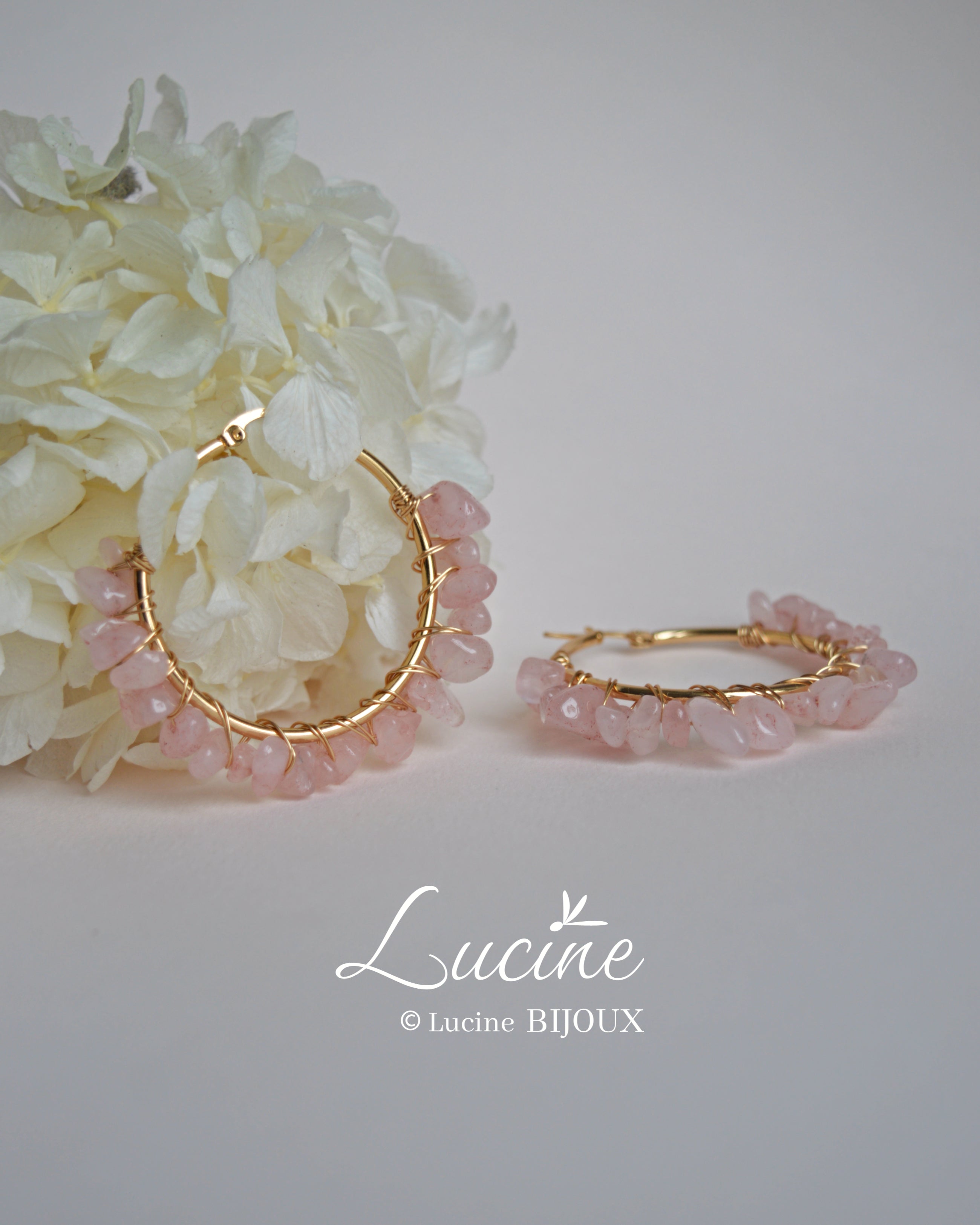 Boucles d’oreilles Aude roses