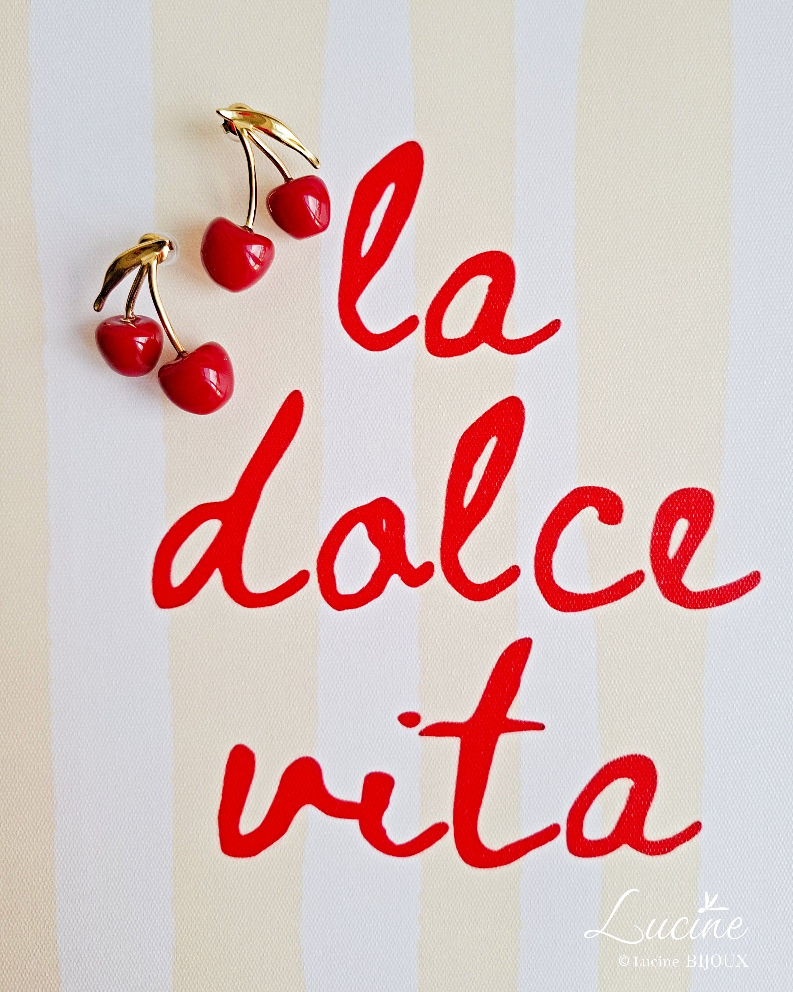 Boucles d'oreilles duo de cerises