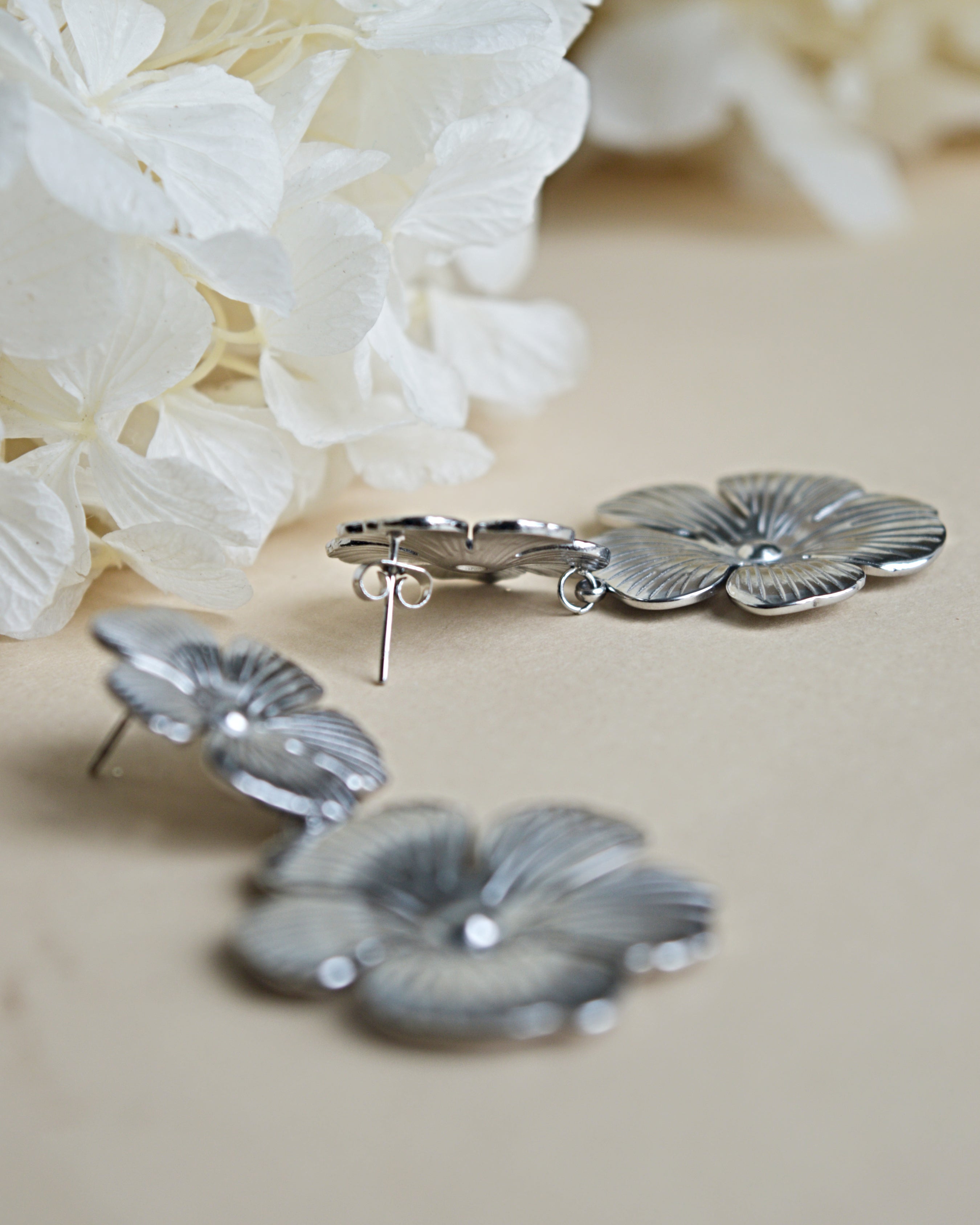 Boucles d’oreilles Philomène argentées