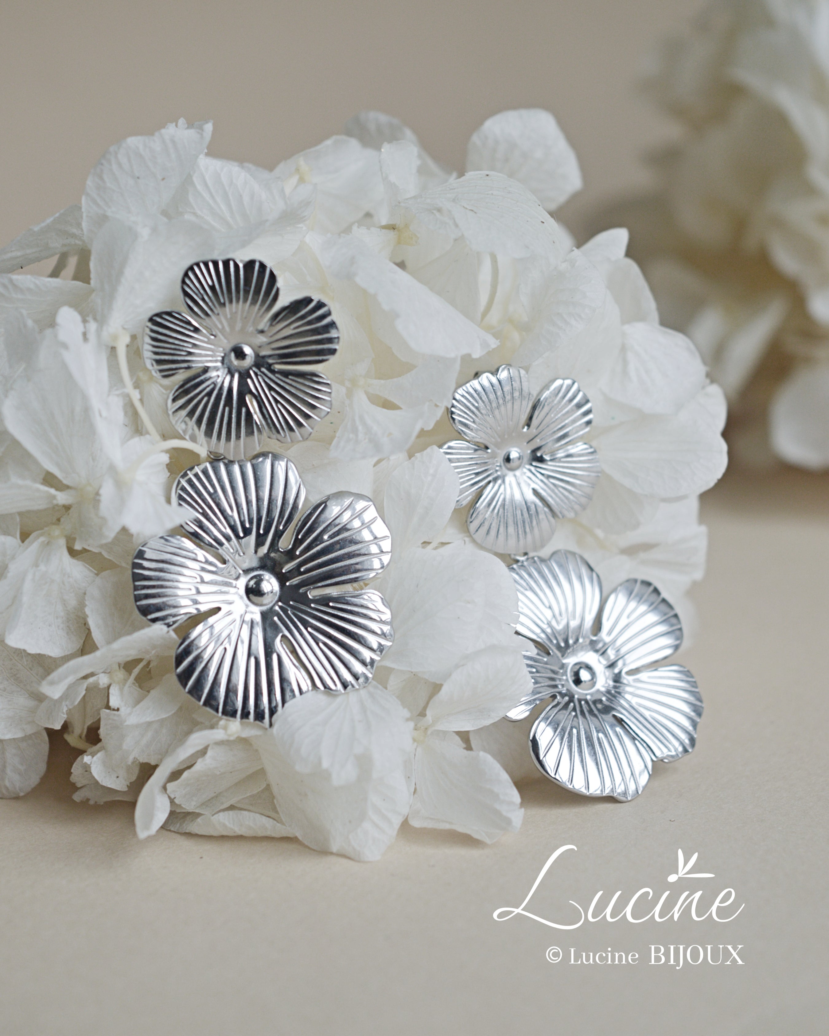 Boucles d’oreilles Philomène argentées