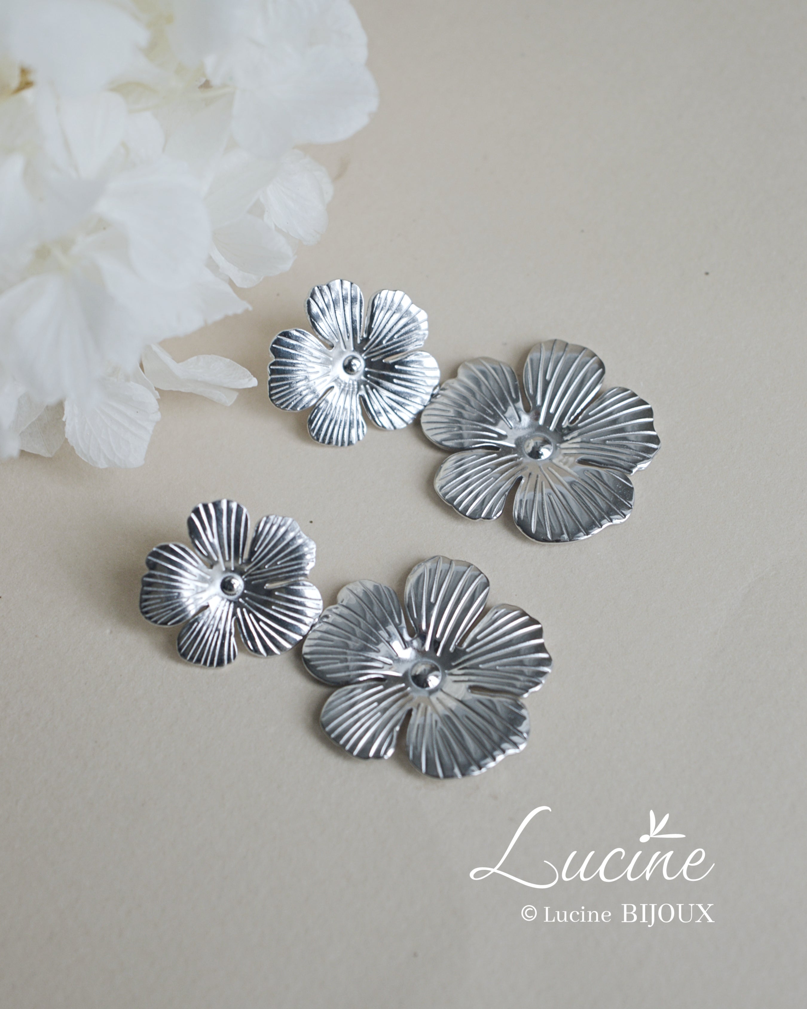 Boucles d’oreilles Philomène argentées