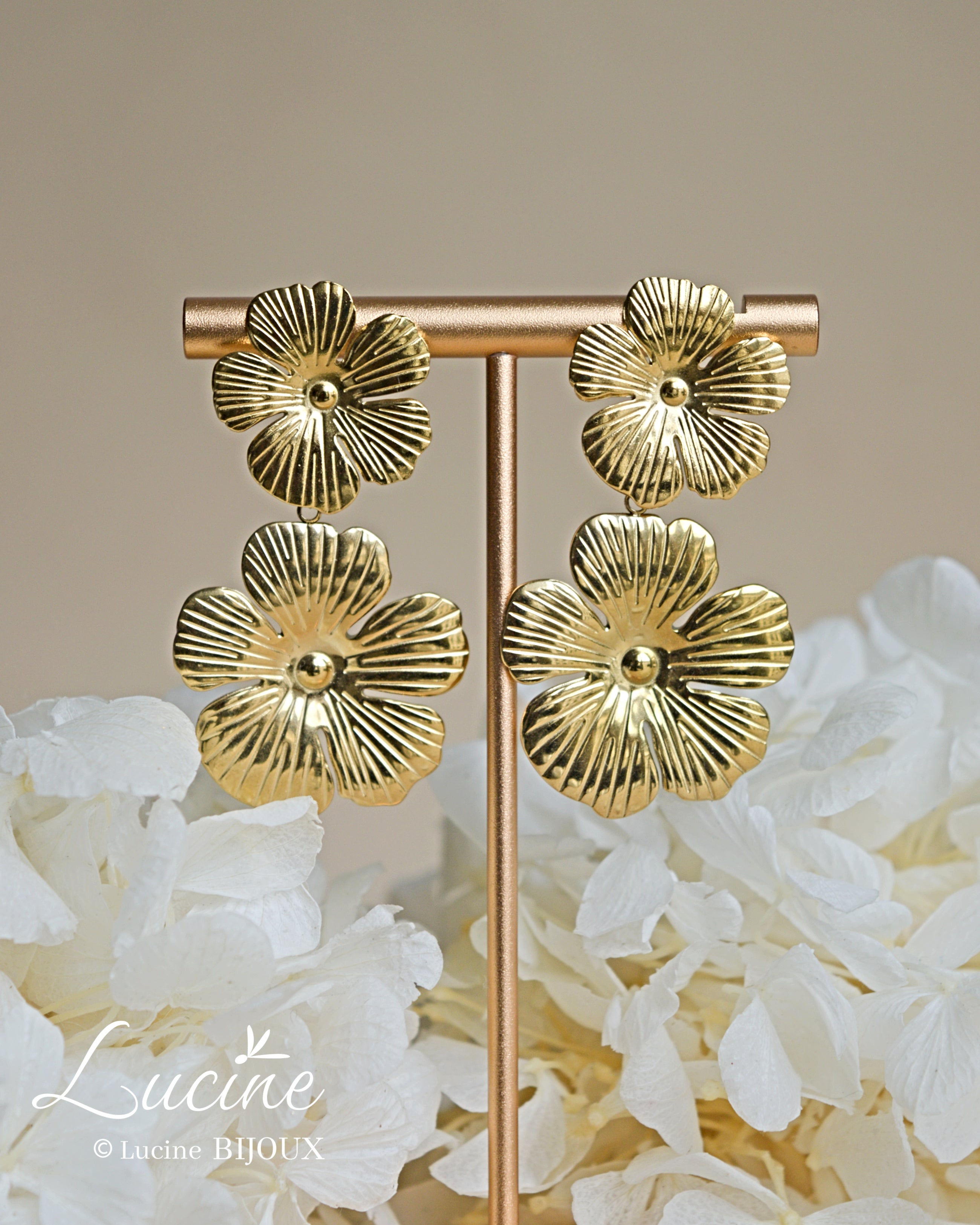 Boucles d’oreilles Philomène dorées