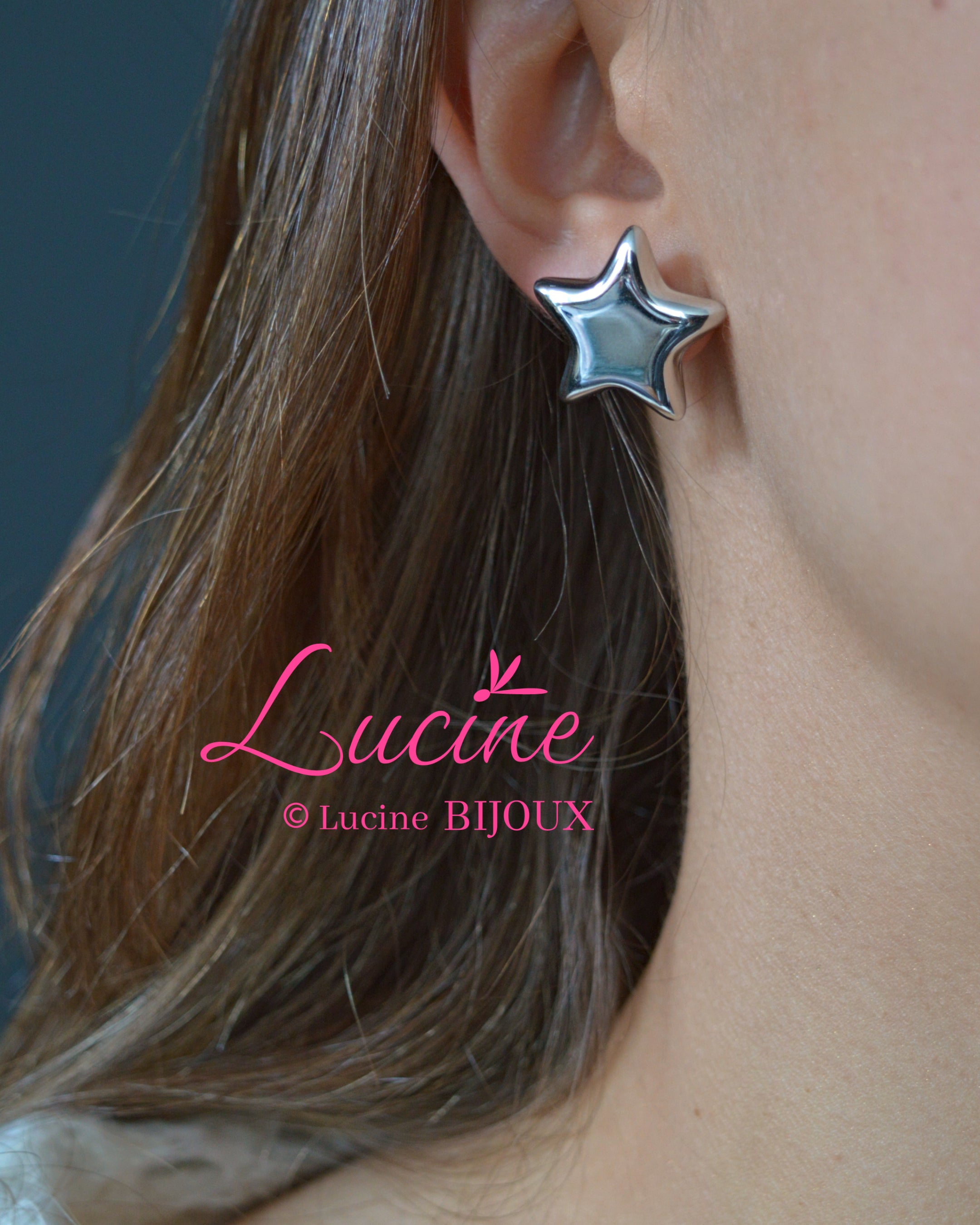 Boucles d'oreilles stars argentées