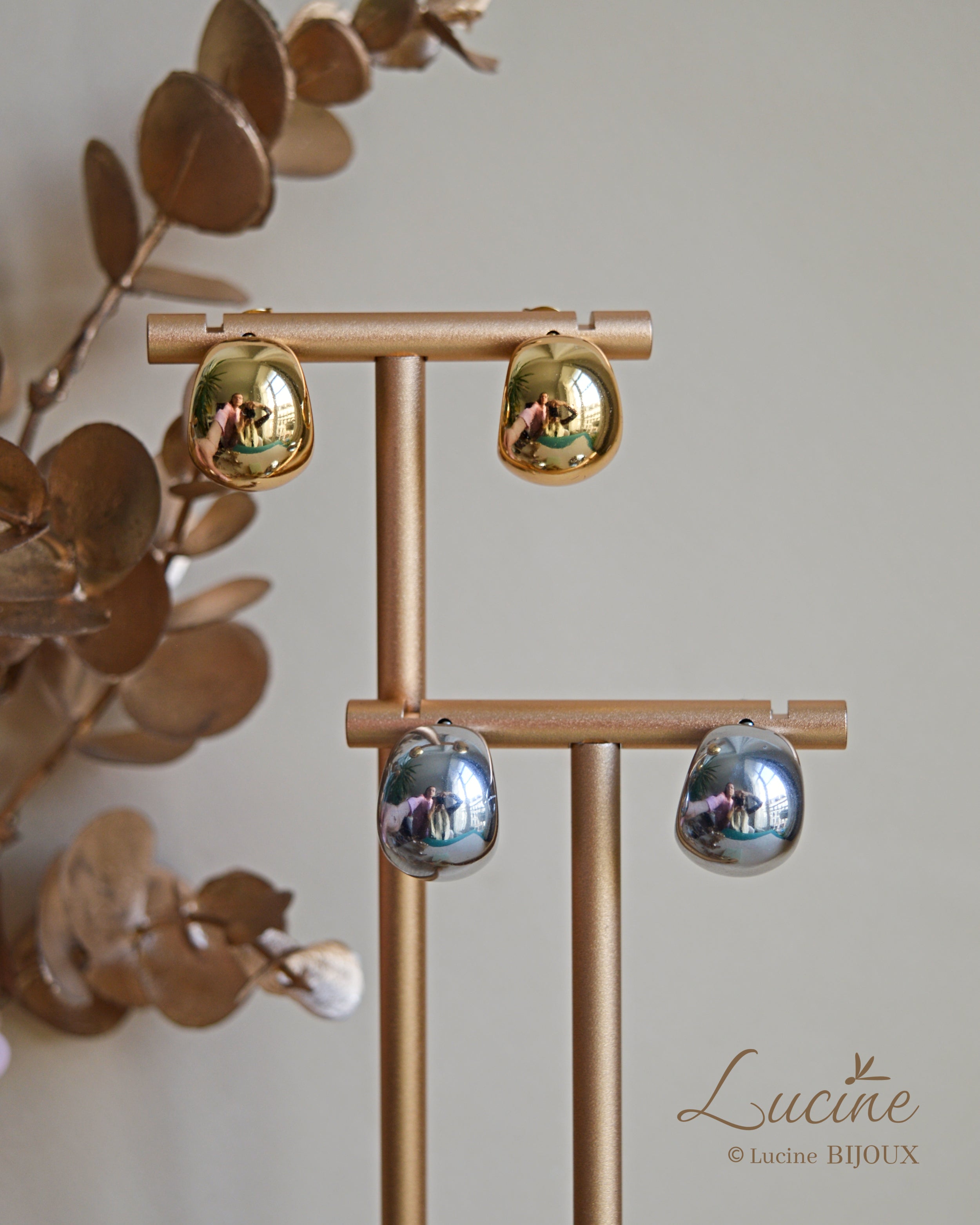 Boucles d’oreilles Noël argentées