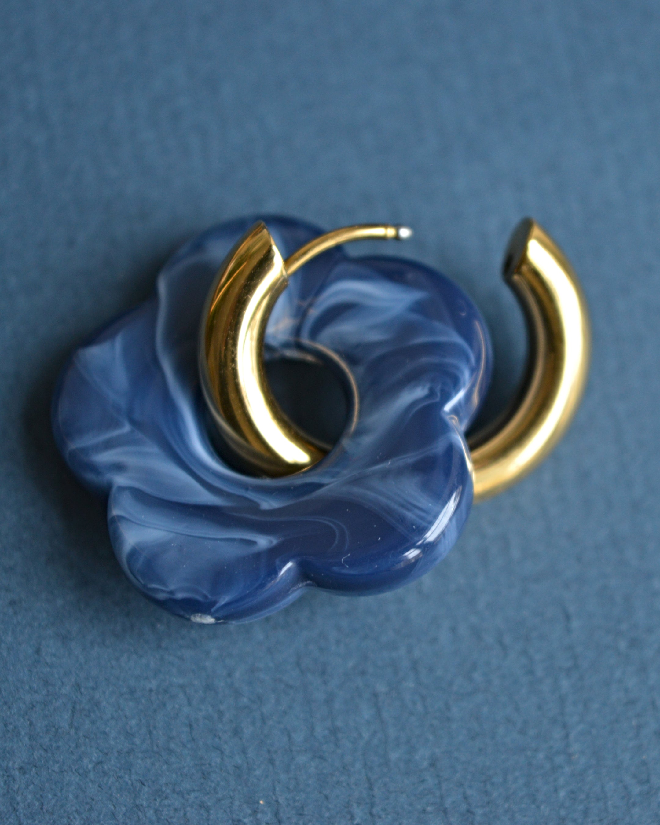 Boucles d'oreilles Constance - bleu marine