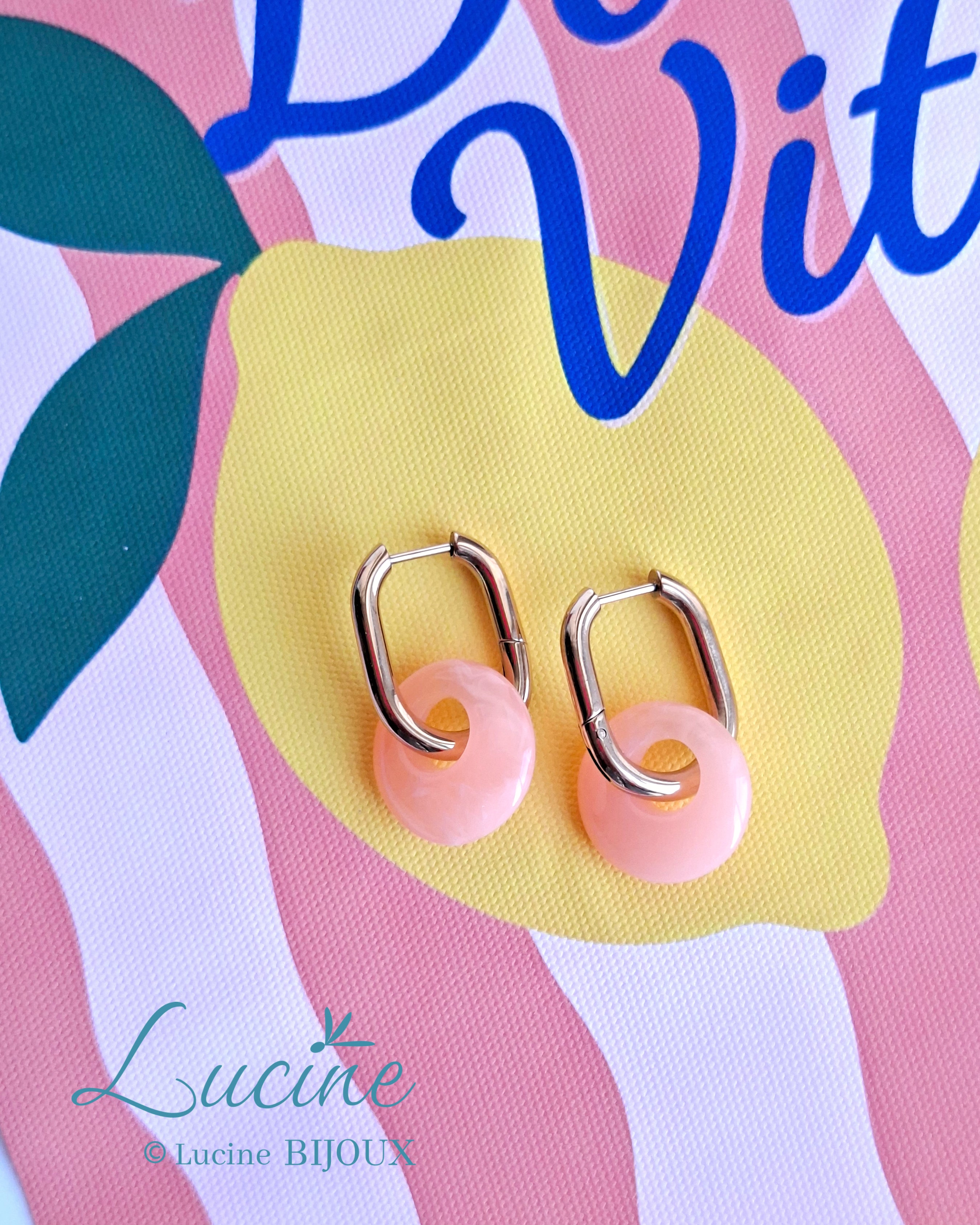 Boucles d’oreilles Noémie corail