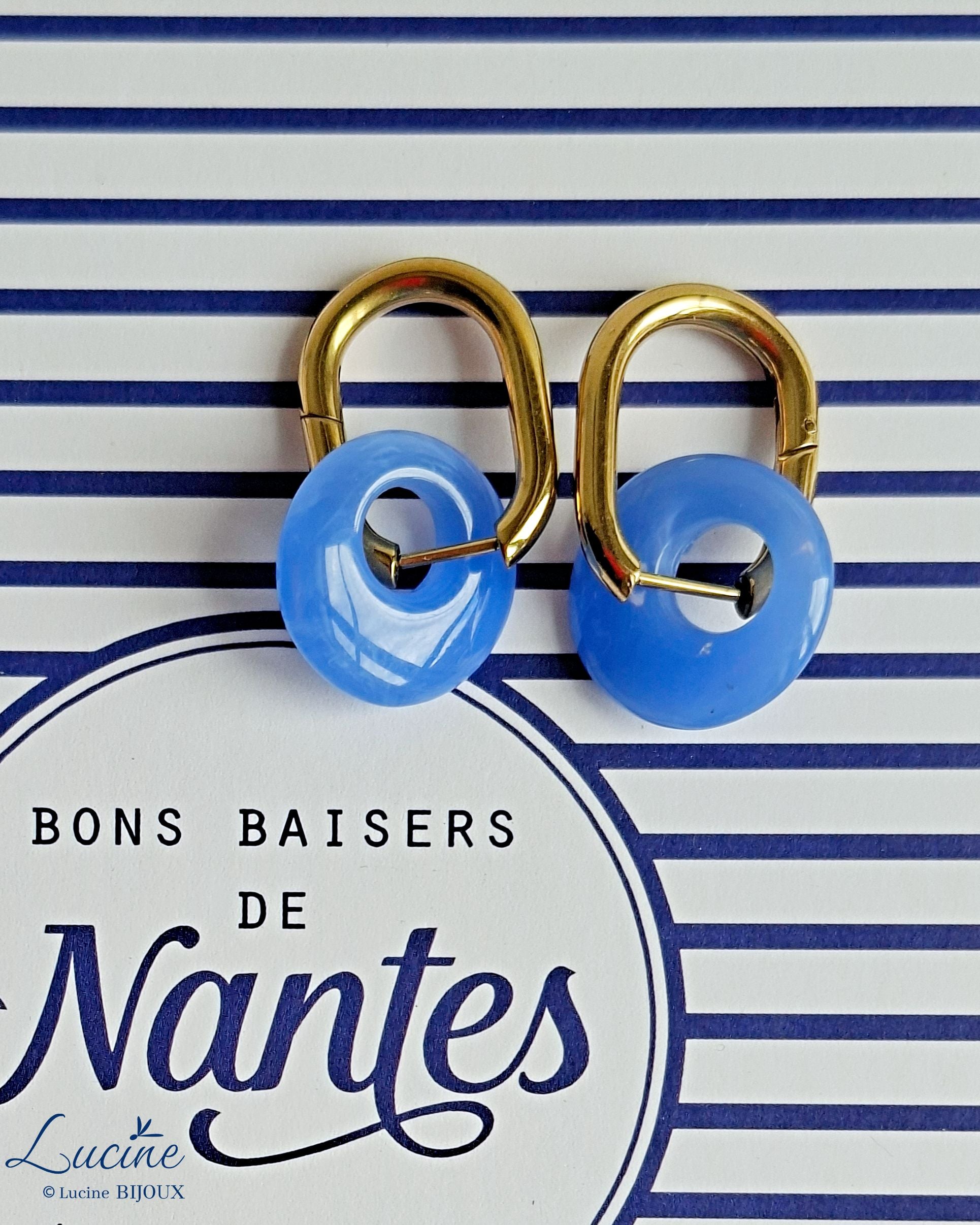 Boucles d’oreilles Noémie bleu foncé