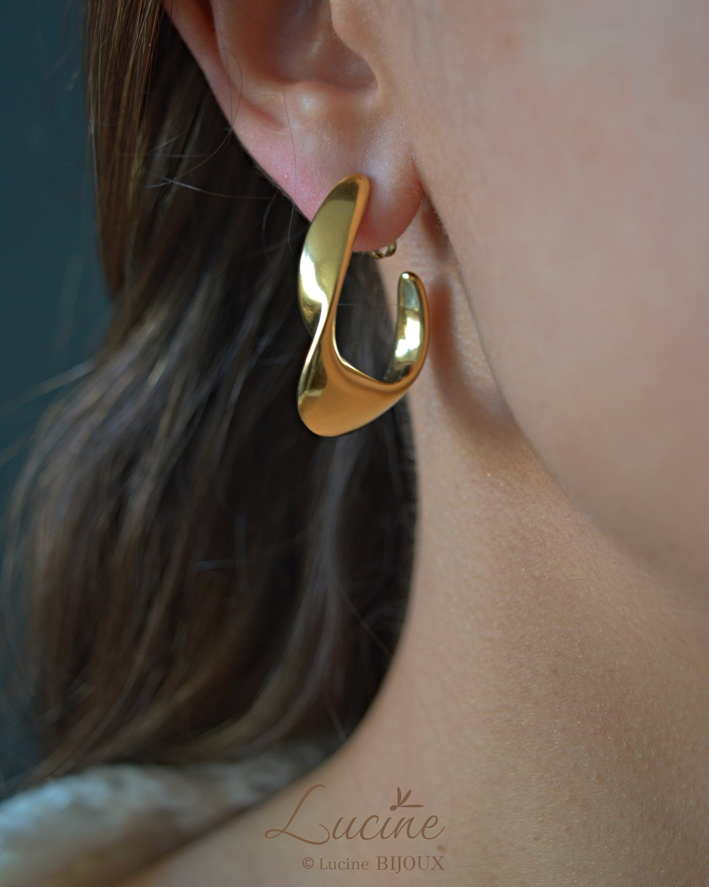 Boucles d’oreilles Élodie dorées