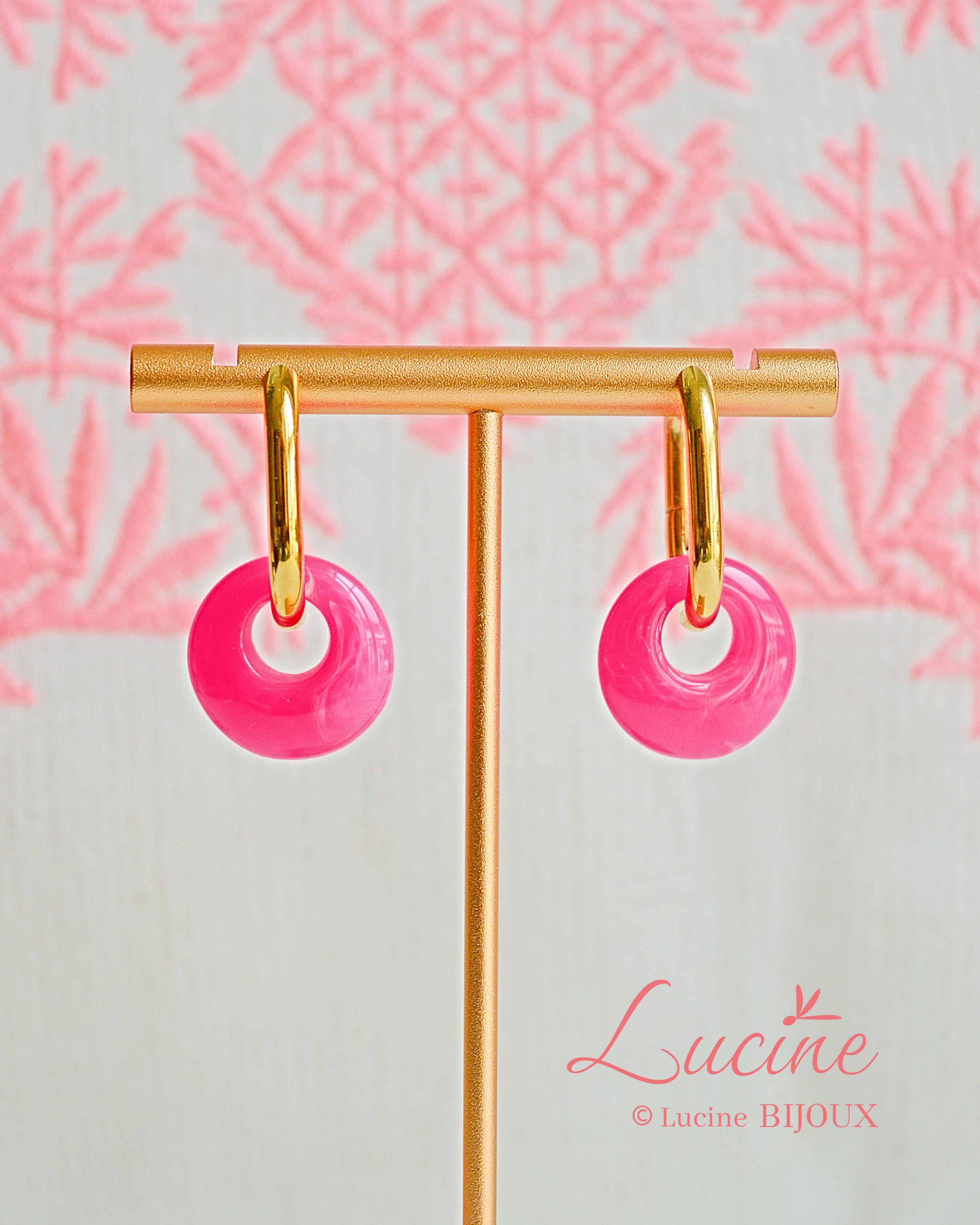 Boucles d’oreilles Noémie roses