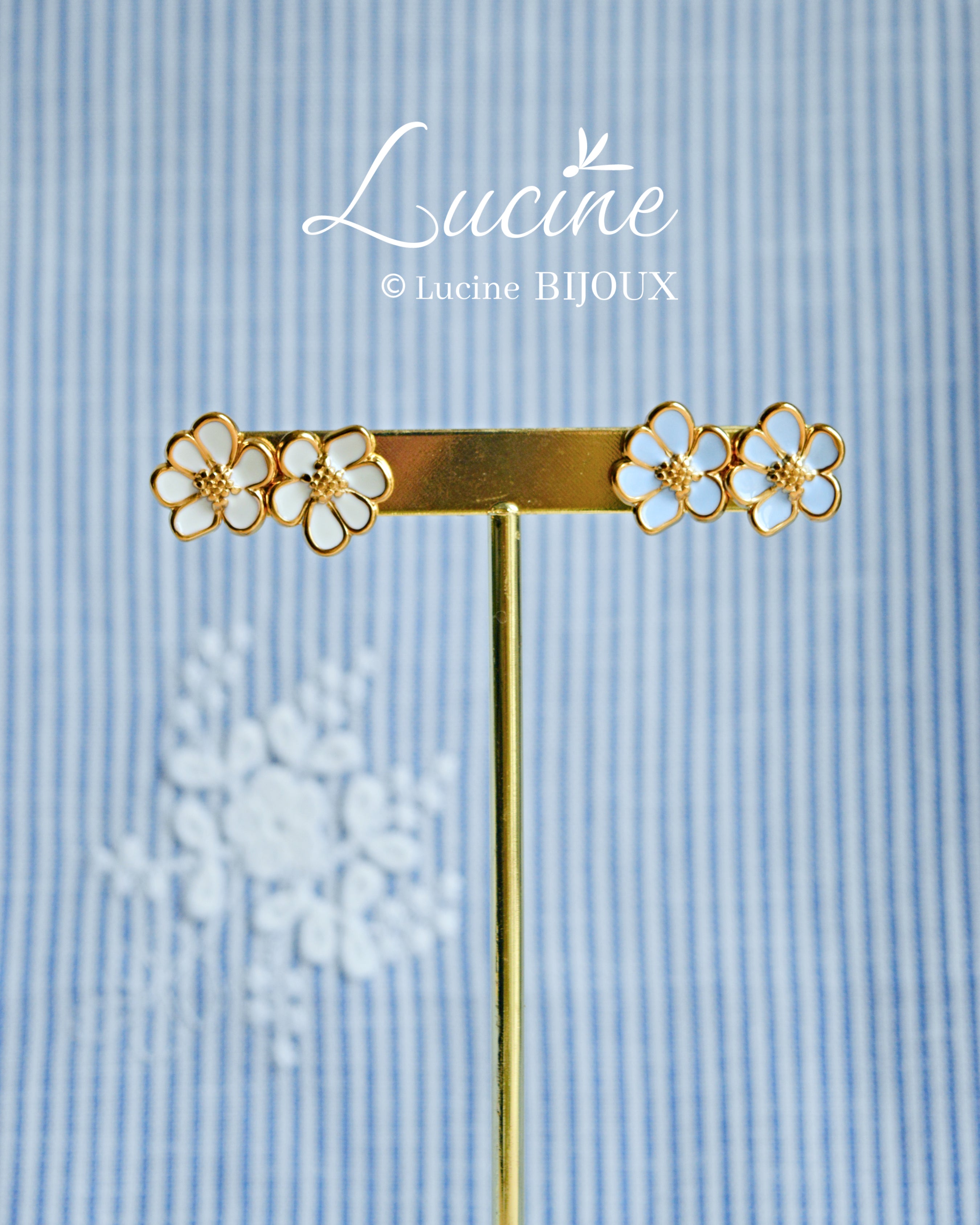Boucles d’oreilles Angélique bleues