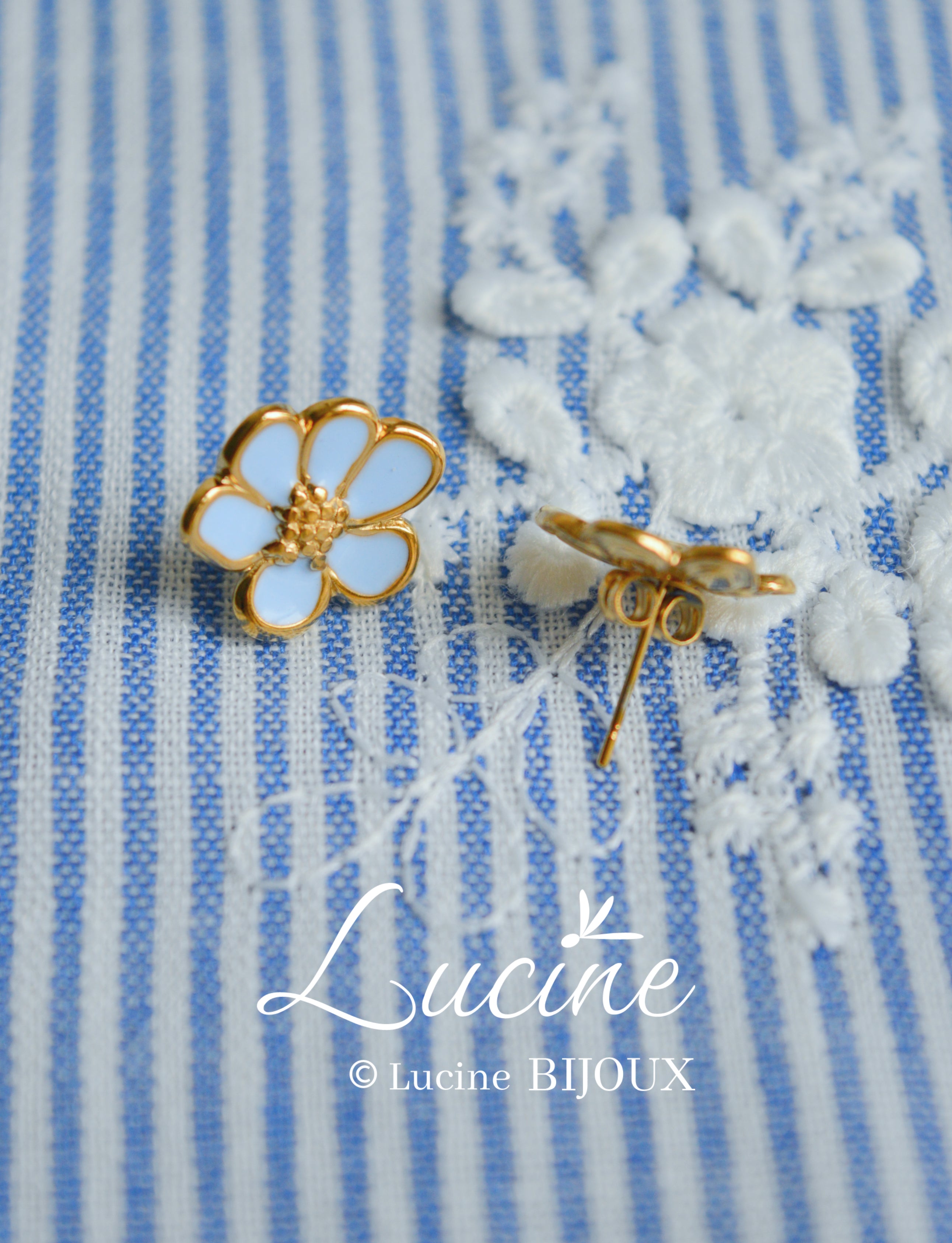 Boucles d’oreilles Angélique bleues