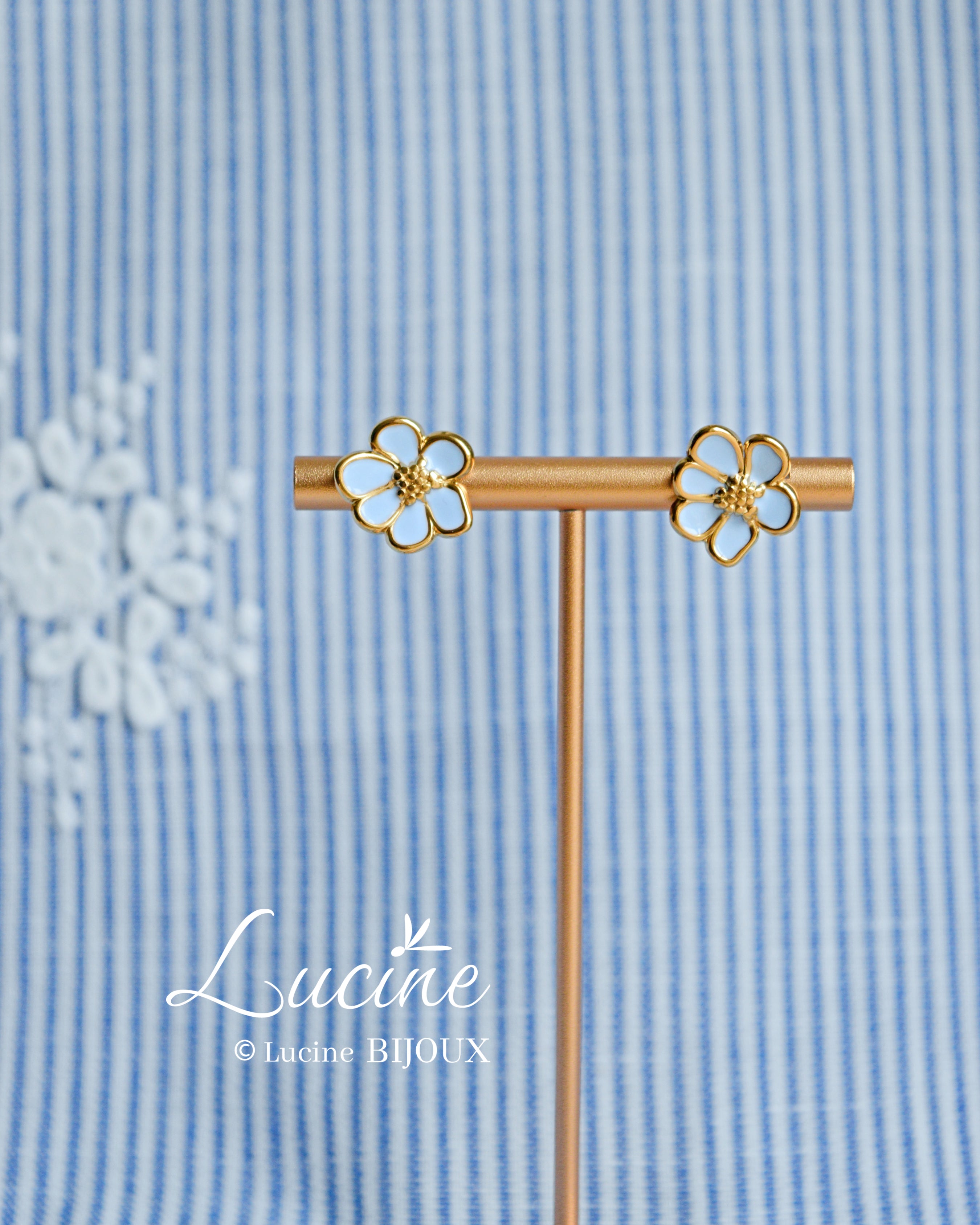 Boucles d’oreilles Angélique bleues