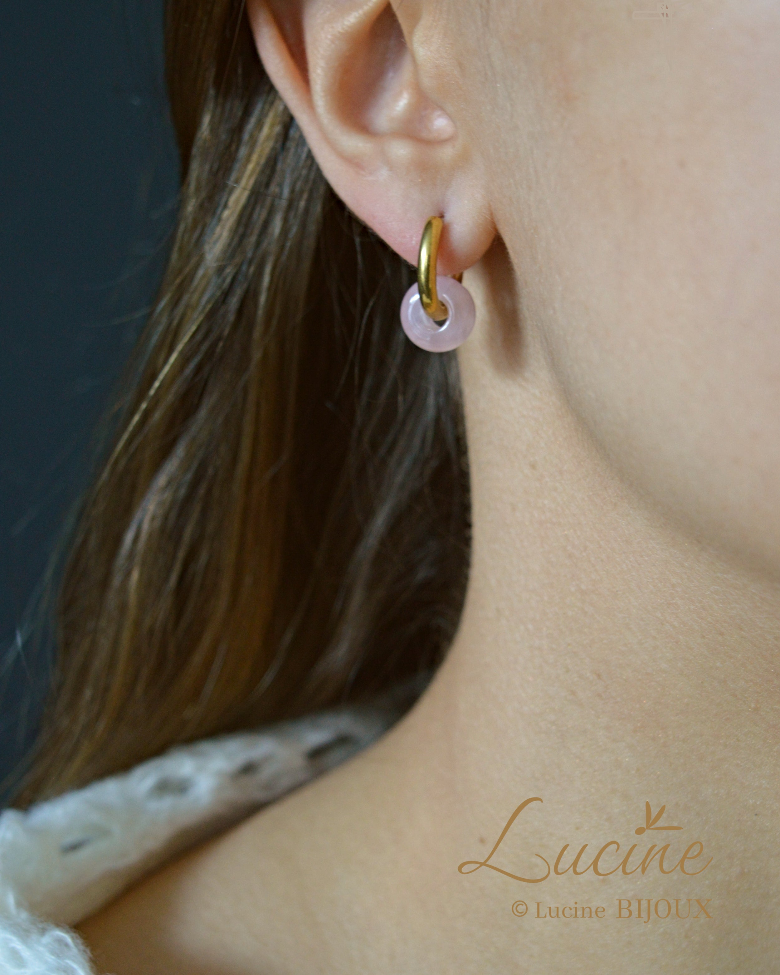 Boucles d’oreilles Agnès roses