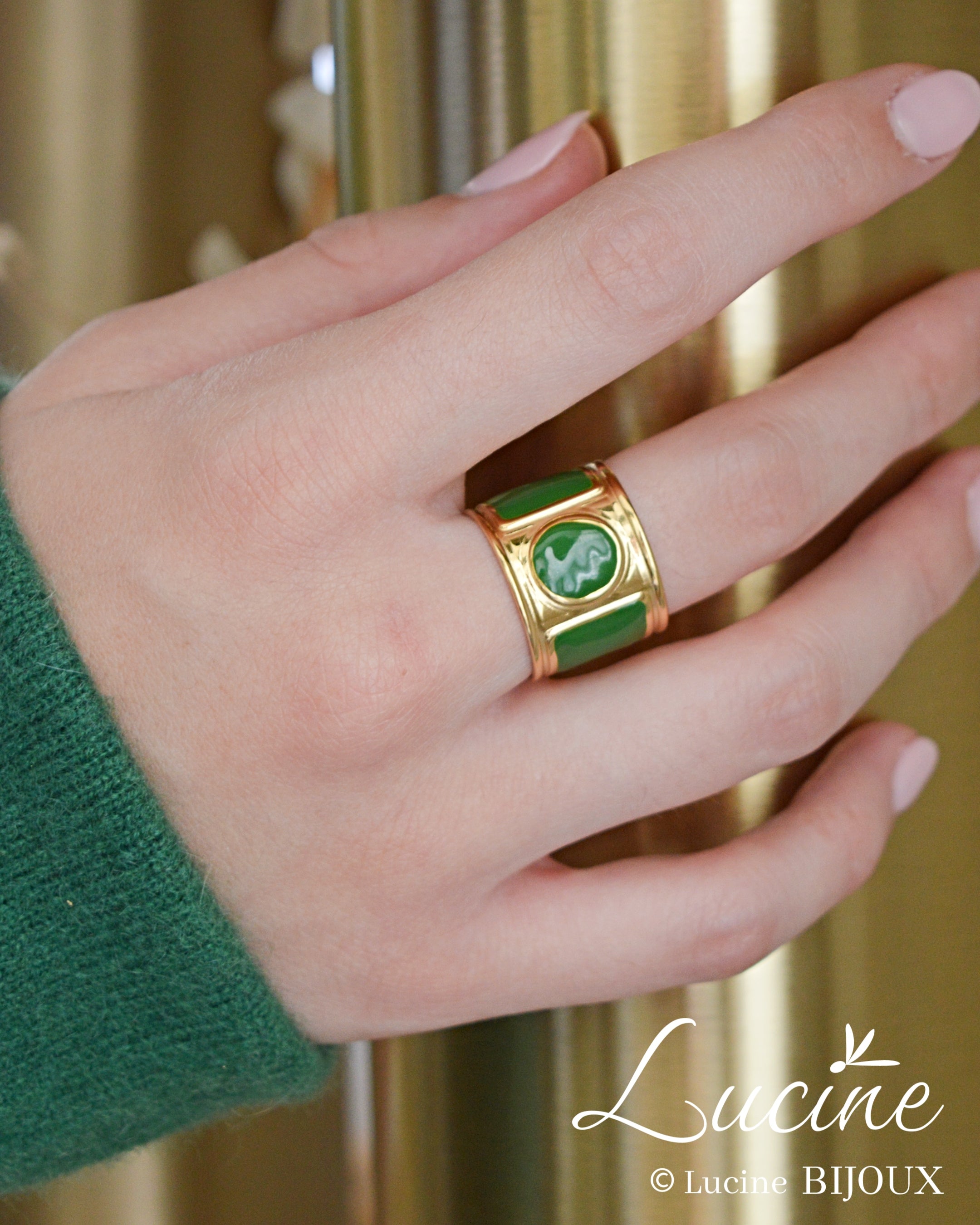 Bague Alexandrine verte