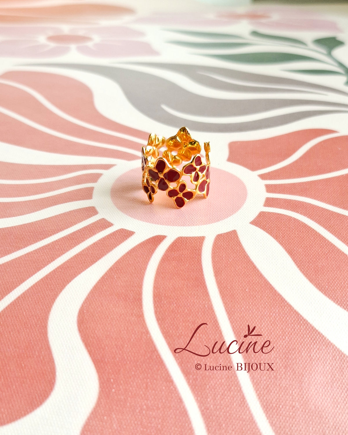Bague Caroline bordeaux