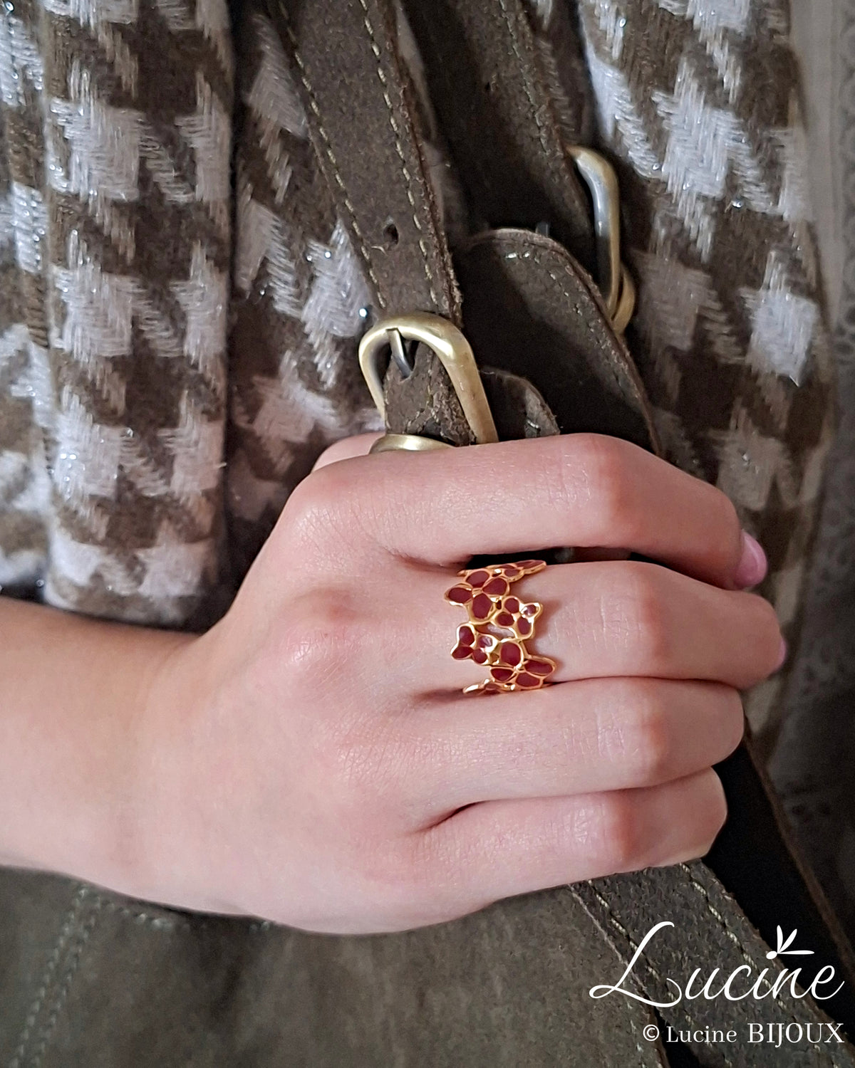 Bague Caroline bordeaux