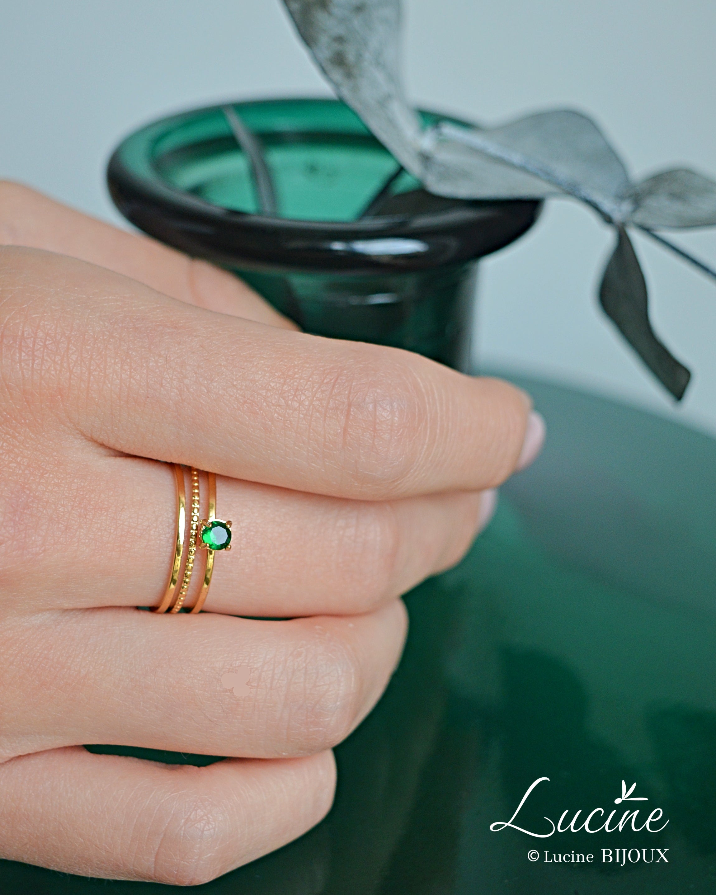 Bague Aurore verte