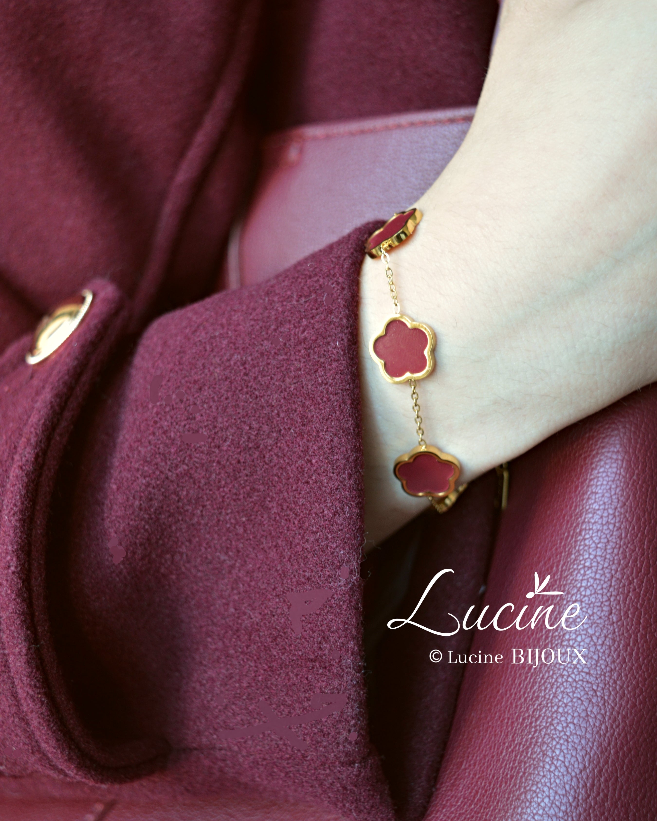 Bracelet Charlotte bordeaux