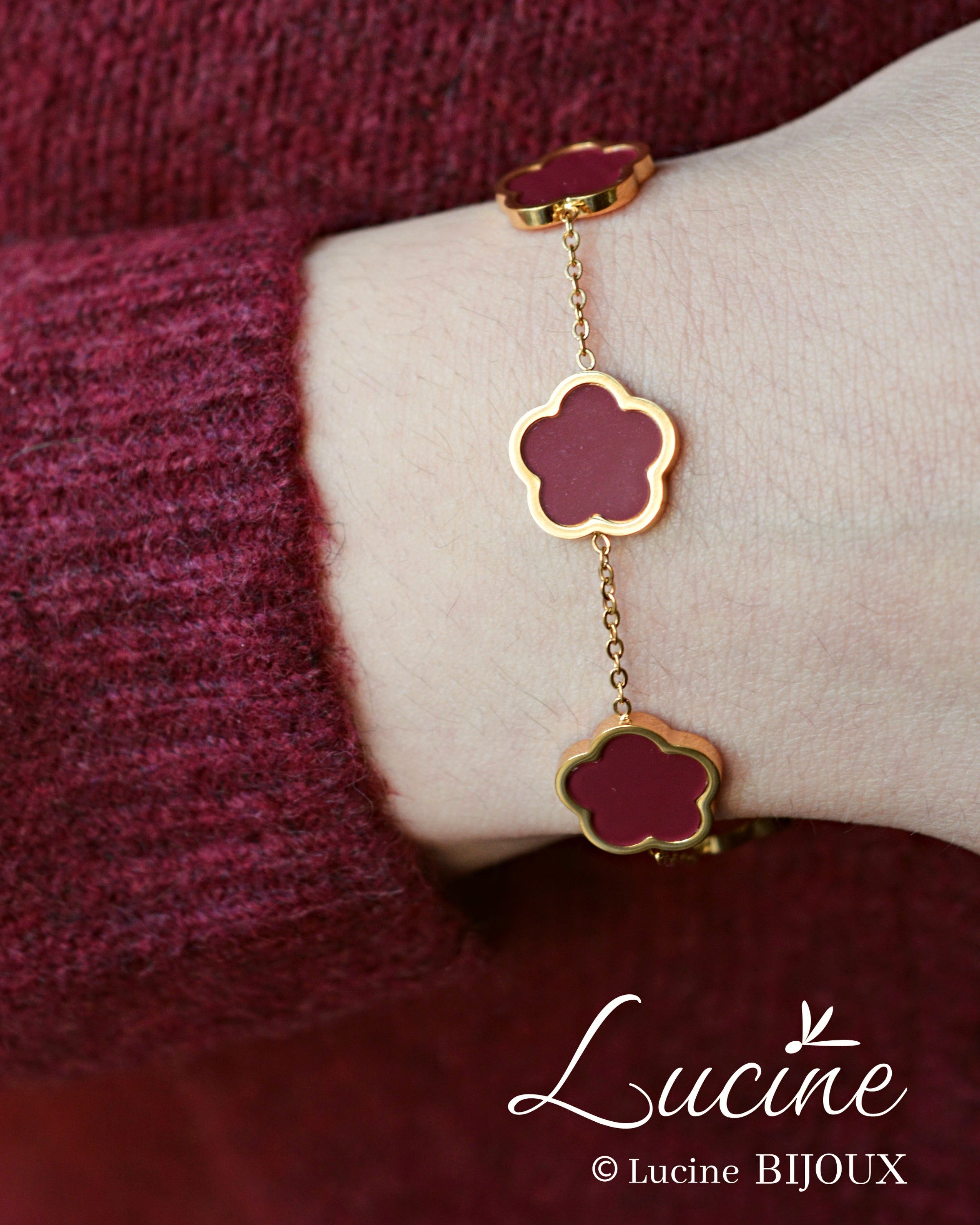 Bracelet Charlotte bordeaux