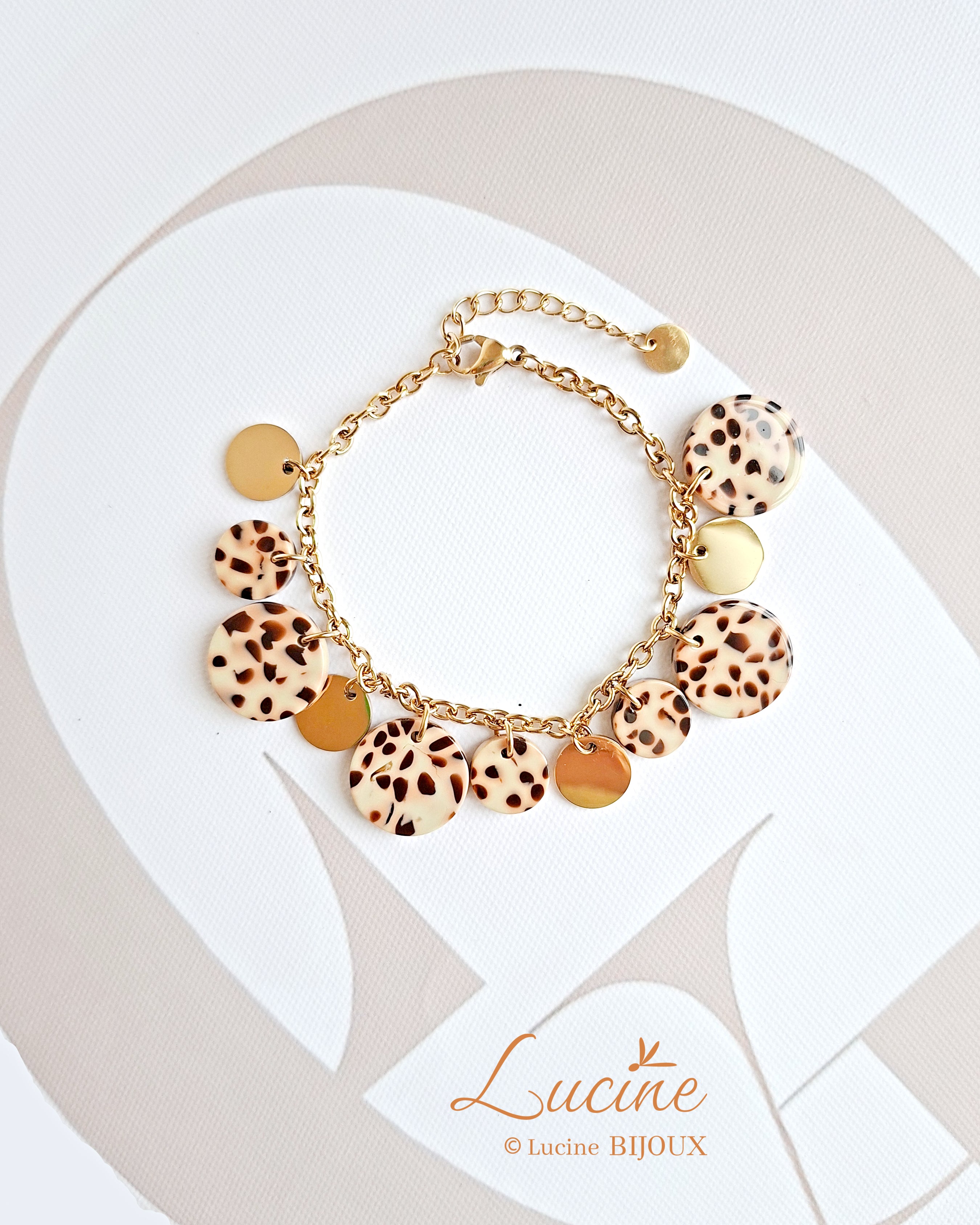 Bracelet Guillemette léopard beige