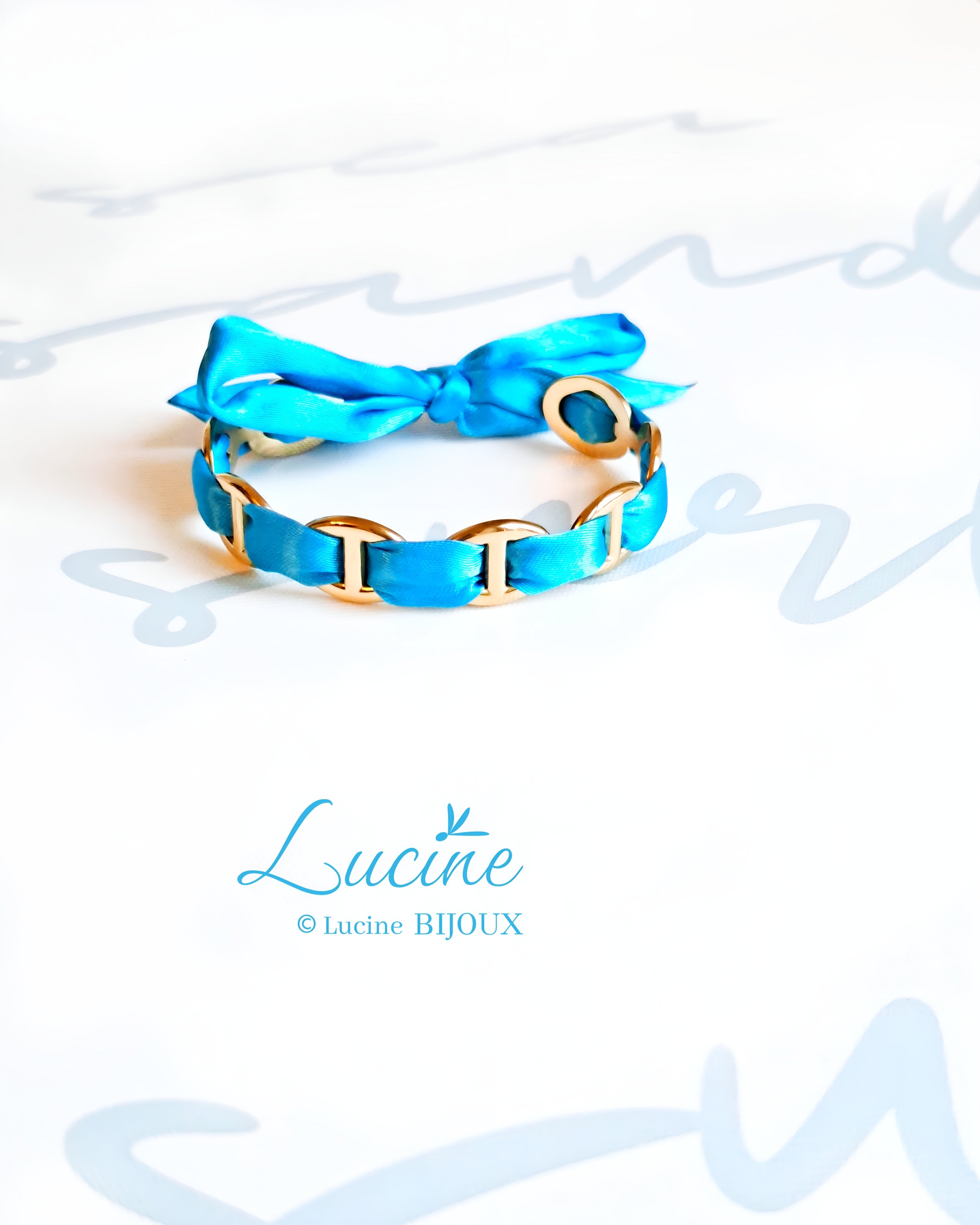 Jonc satin bleu
