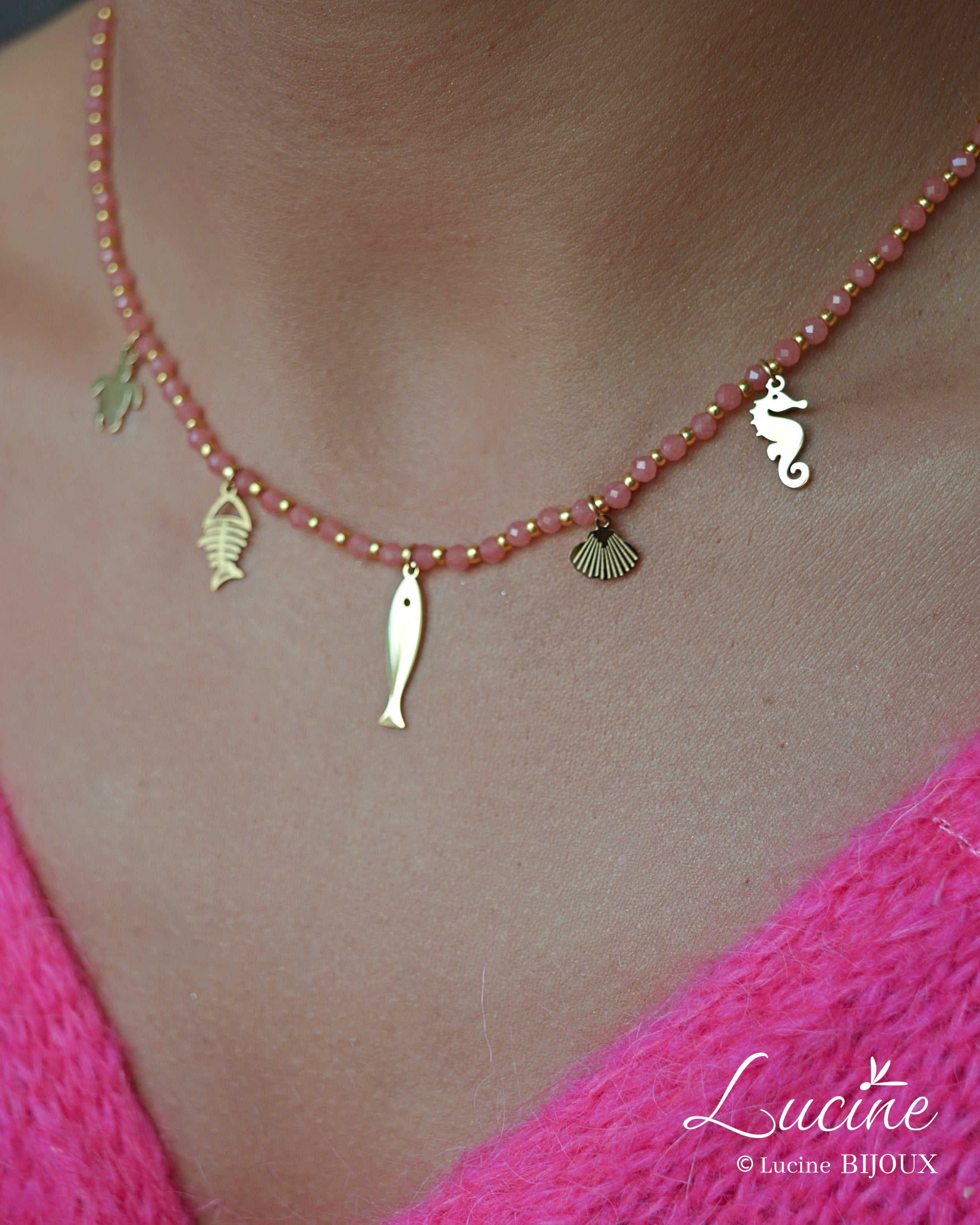 Collier breloques Marina rose