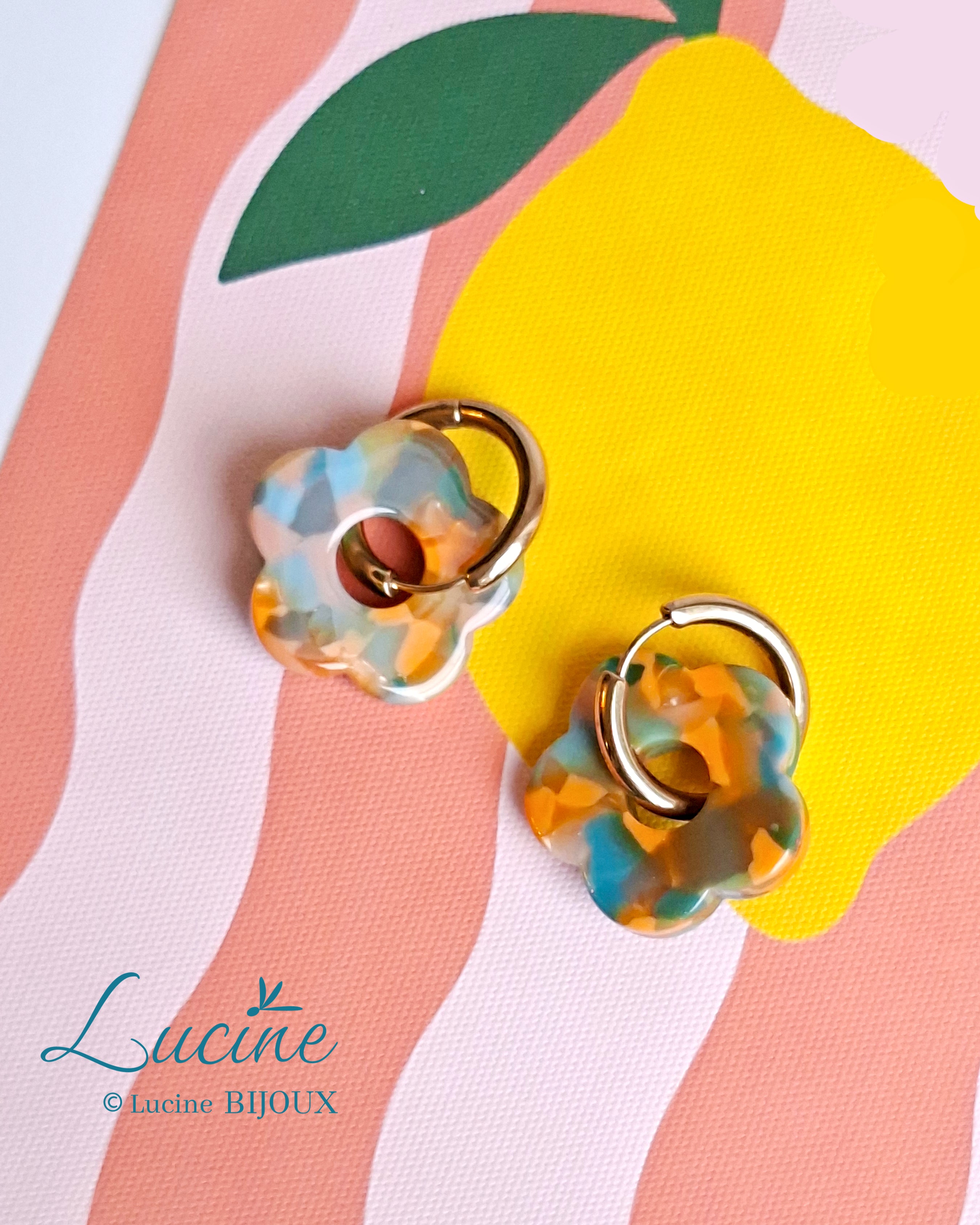 Boucles d'oreilles Constance - tachetées