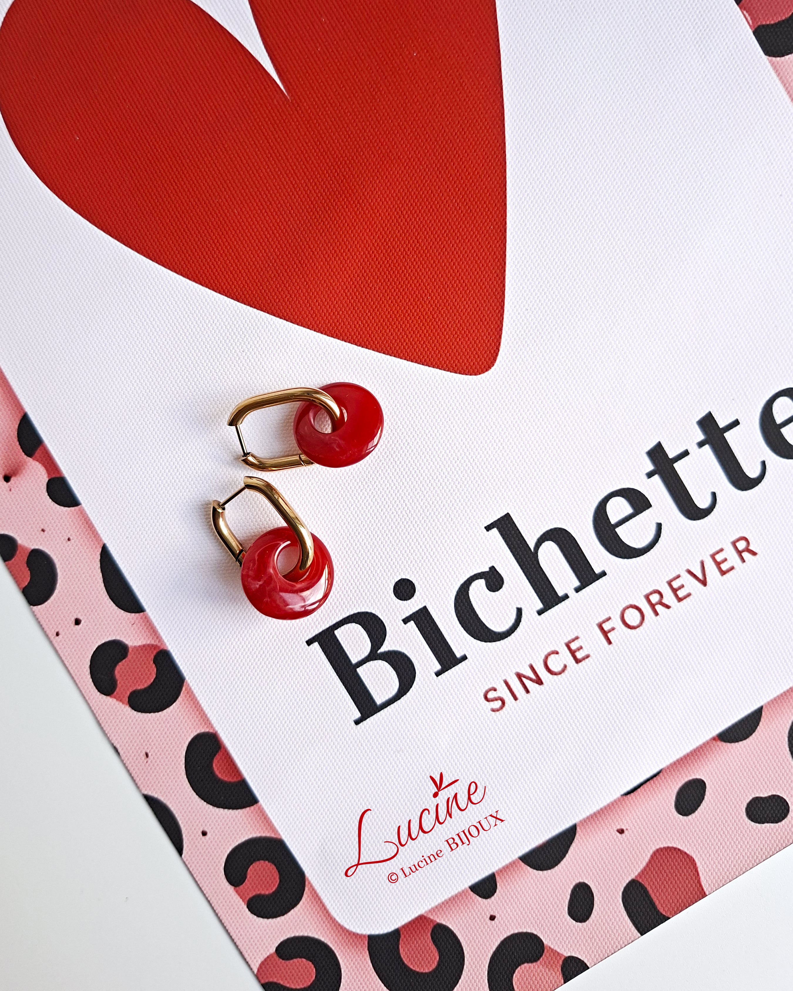 Boucles d’oreilles Noémie rouges